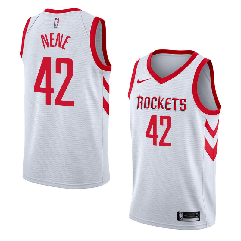 NBA Men Houston Rockets White #42 NENE Jersey High Quality Name and Number Print - leoleo123123