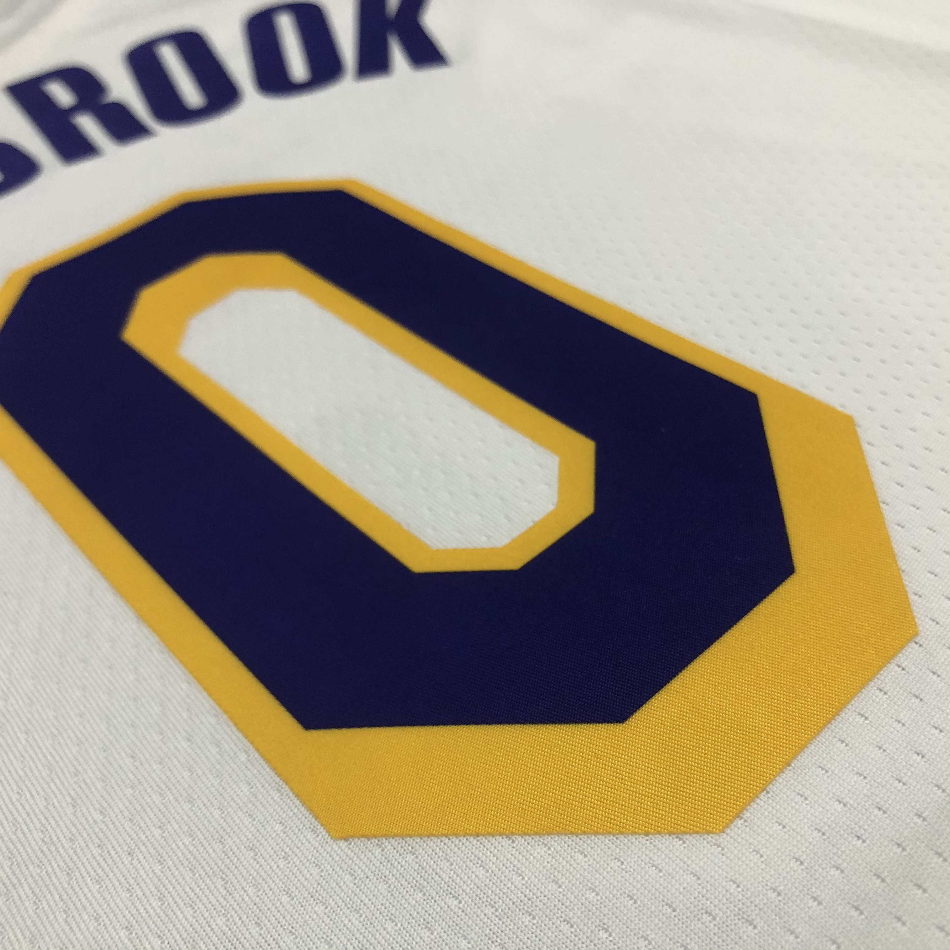 NBA 75th Anniversary Los Angeles Lakers White Round Neck #0 WESTBROOK Jersey High Quality Name and Number Print - leoleo123123