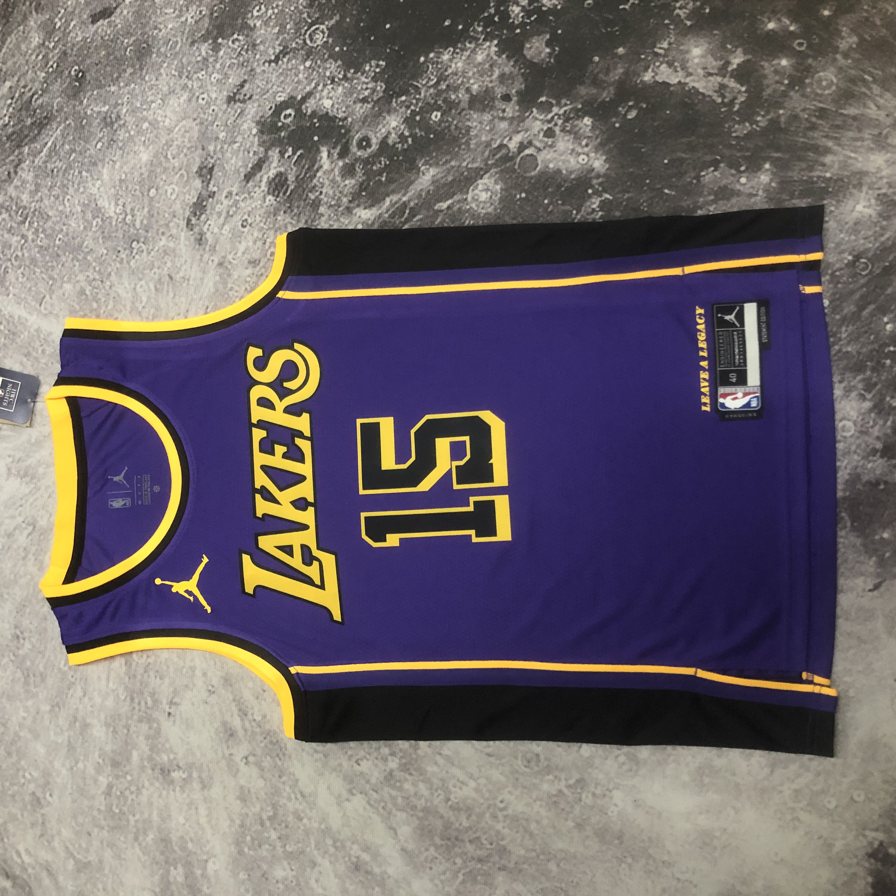 NBA Men Season 2023 Los Angeles Lakers Purple with Jordan Logo #15 REAVES Jersey High Quality Name and Number Print - leoleo123123