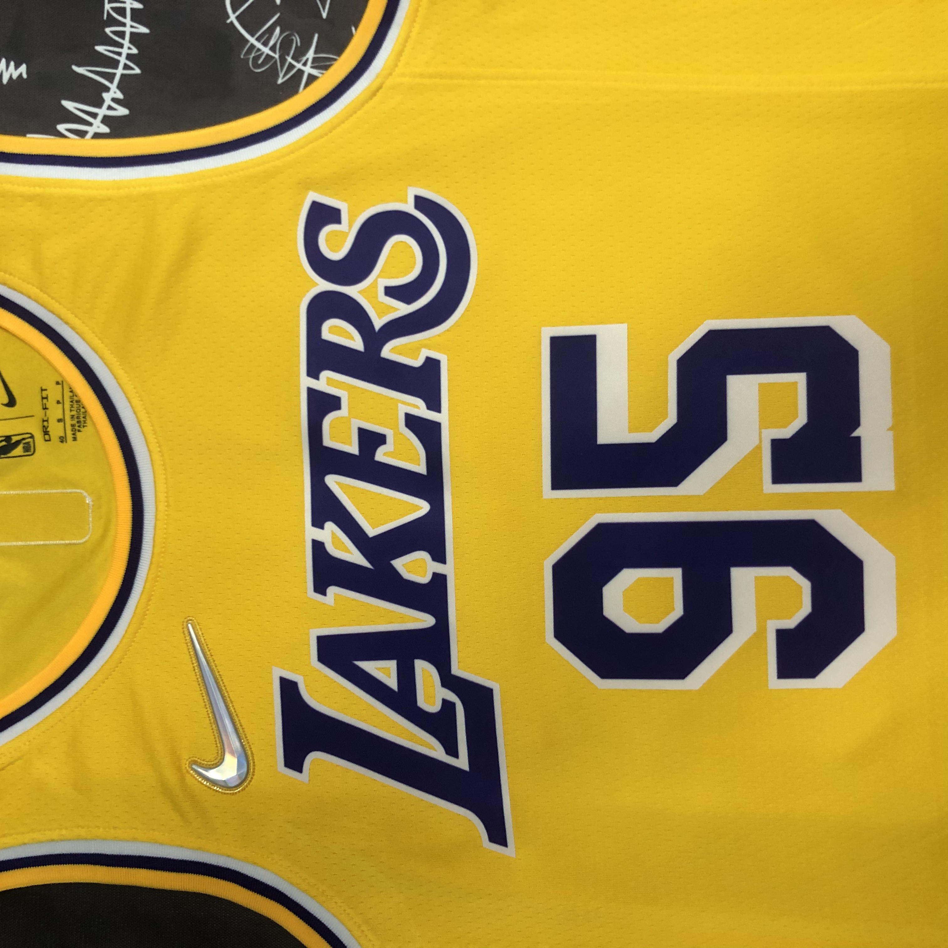 NBA 75th Anniversary Los Angeles Lakers Yellow Round Neck #95 TOSCANO Jersey High Quality Name and Number Print - leoleo123123