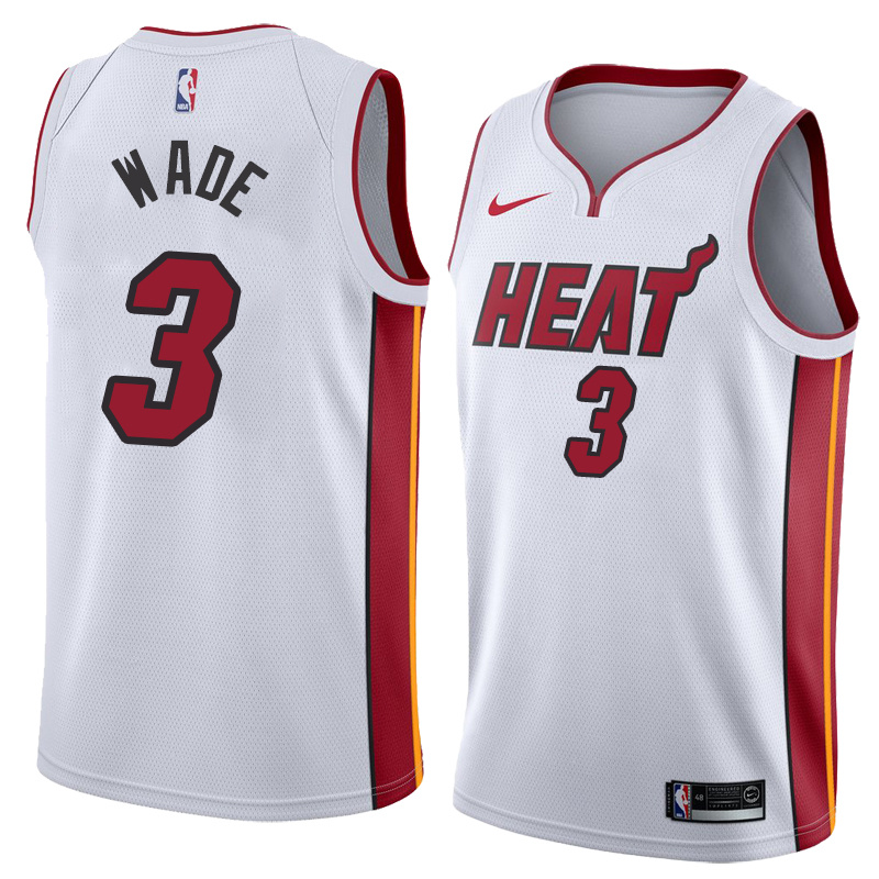 NBA Men Miami Heat White #3 WADE Jersey High Quality Name and Number Print - leoleo123123
