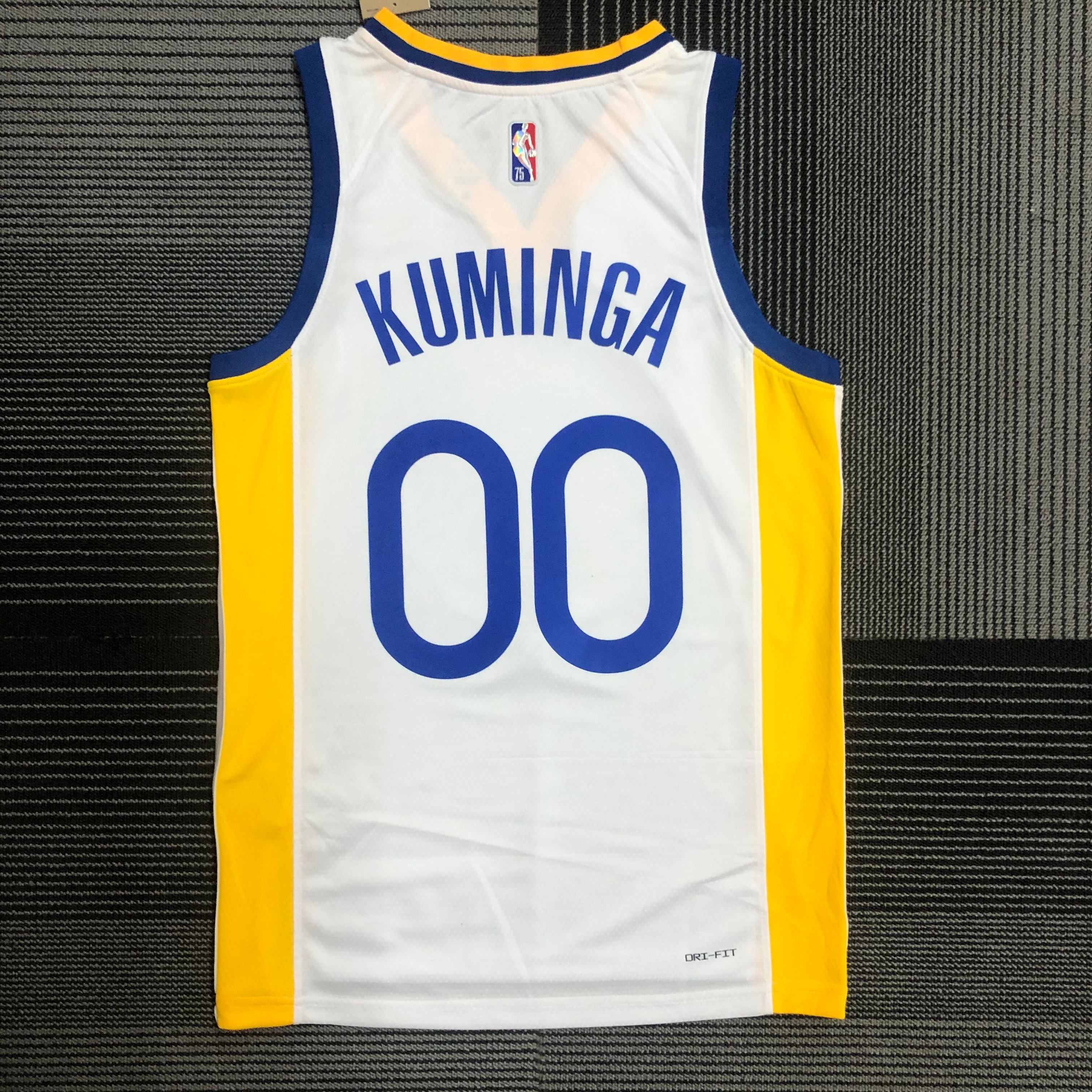 NBA Men 75th Anniversary Golden State Warriors White V-neck #00 KUMINGA Jersey High Quality Name and Number Print - leoleo123123