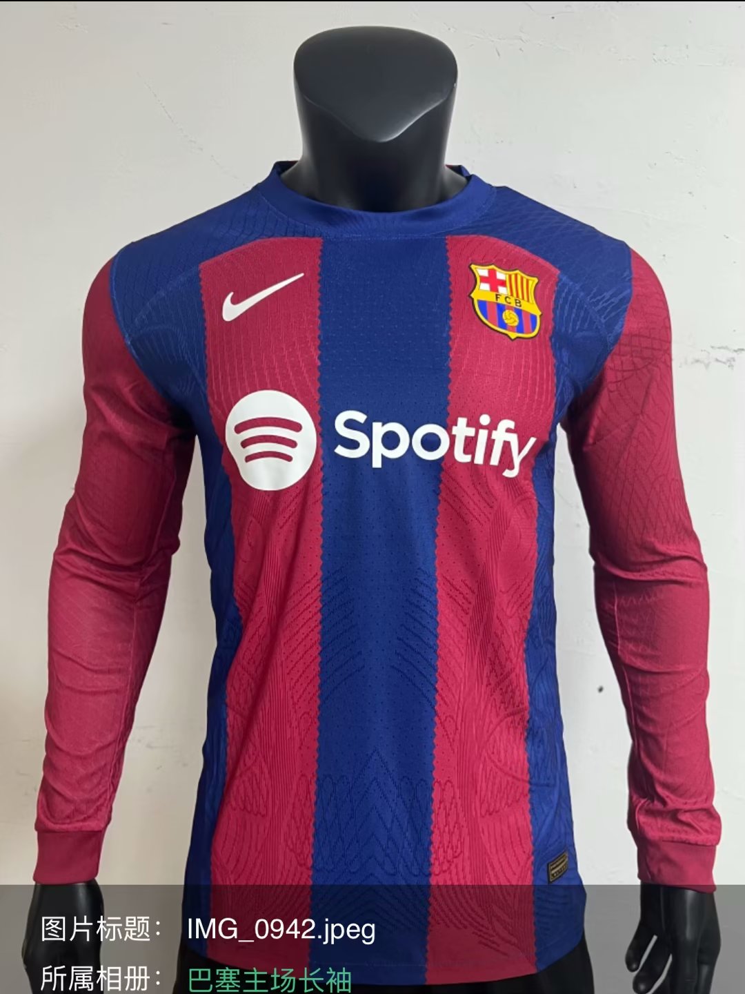 23/24 Barcelona Home Jersey Long Sleeve Player Version 1:1 Quality - leoleo123123