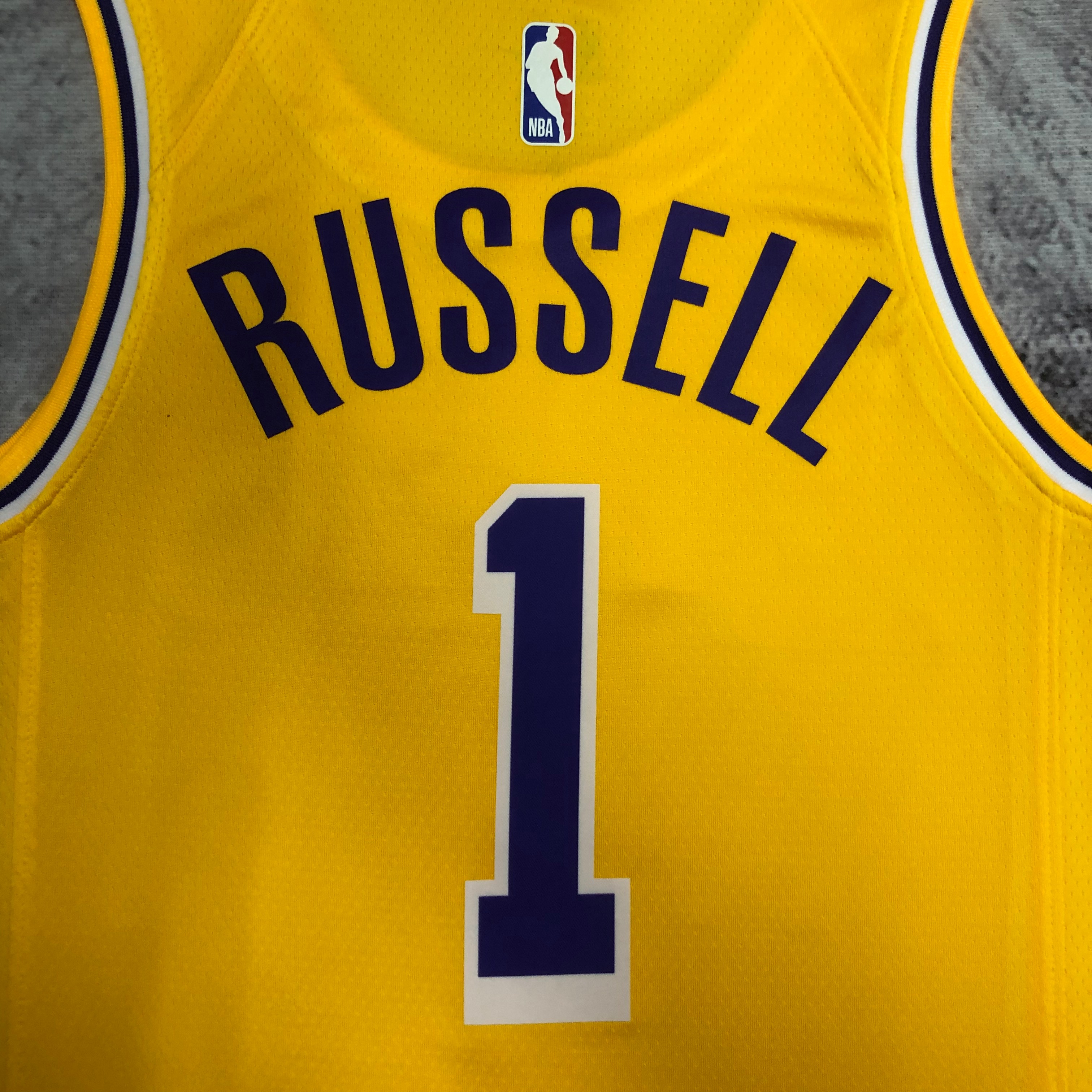 NBA Men Season 2023 Los Angeles Lakers Yellow #1 RUSSELL Jersey High Quality Name and Number Print - leoleo123123