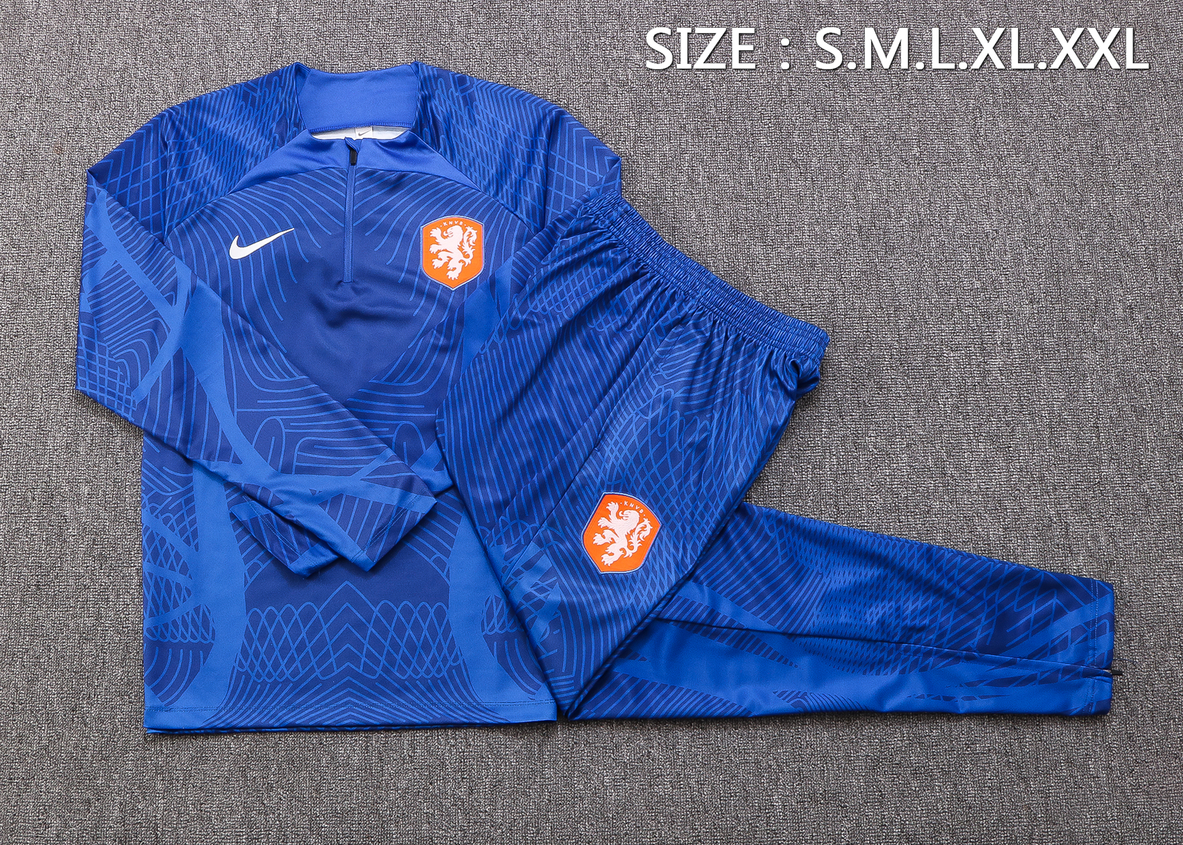 22-23 Holland Blue Sweater Tracksuit with Ink-jet Printing Thai Quality - leoleo123123