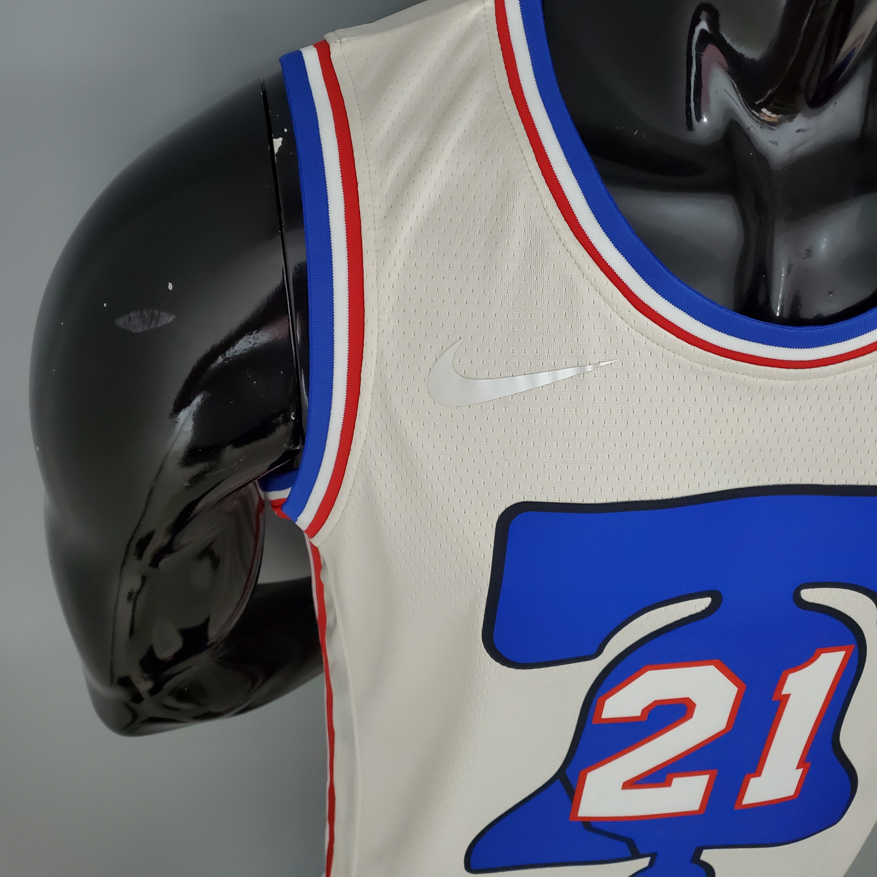 NBA Men Season 2021 Philadelphia 76ers White Rewarding Version #21 EMBIID Jersey High Quality Name and Number Print - leoleo123123
