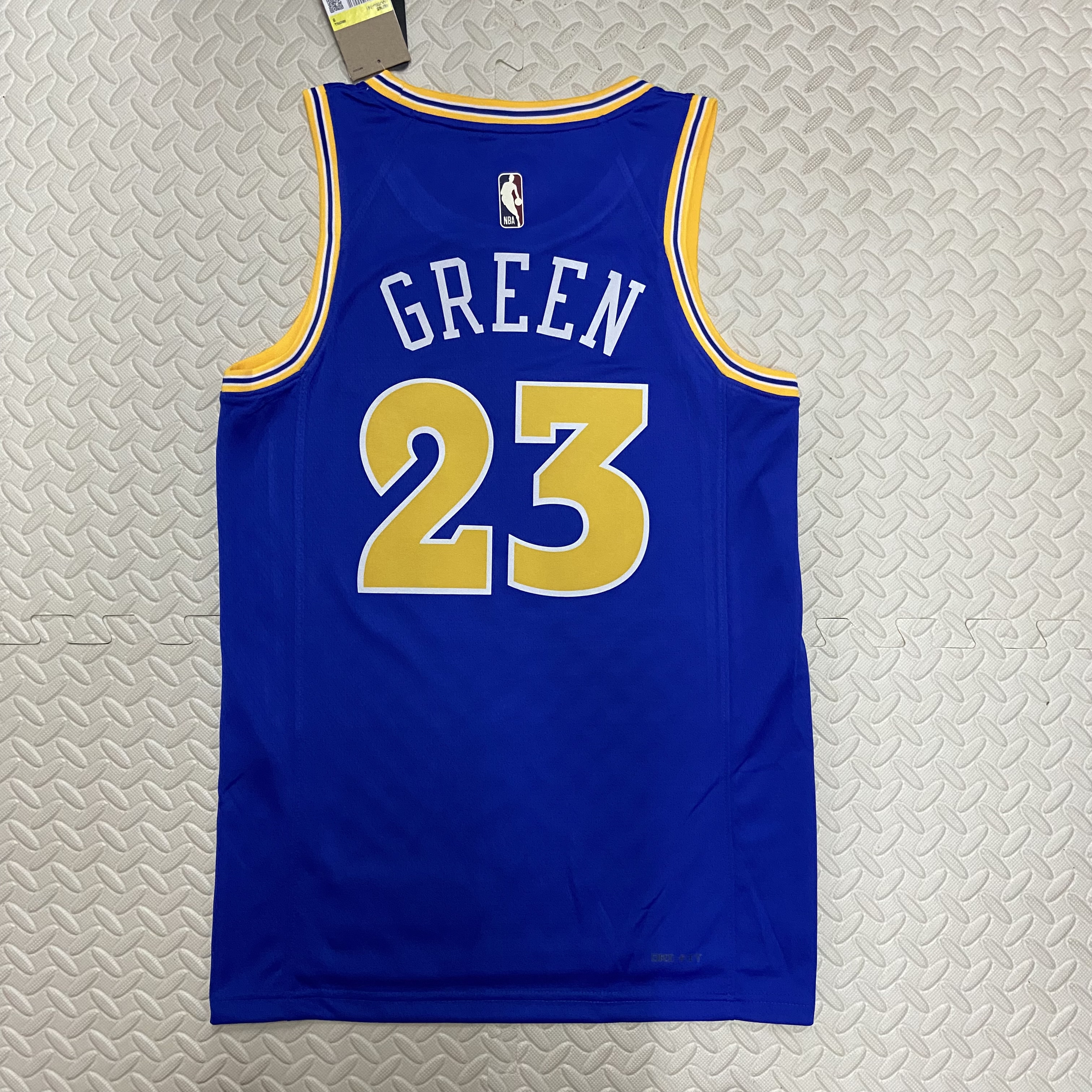 NBA Men Season 2023 Golden State Warriors Blue Retro #23 GREEN Jersey High Quality Name and Number Print - leoleo123123