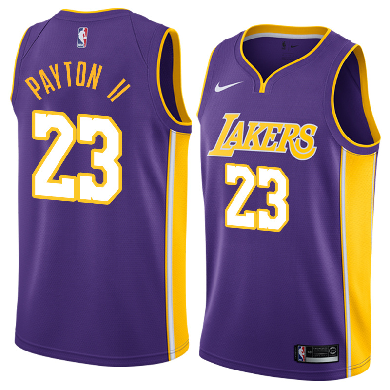 NBA Men Los Angeles Lakers Purple #23 PAYTON V-neck Jersey High Quality Name and Number Print - leoleo123123