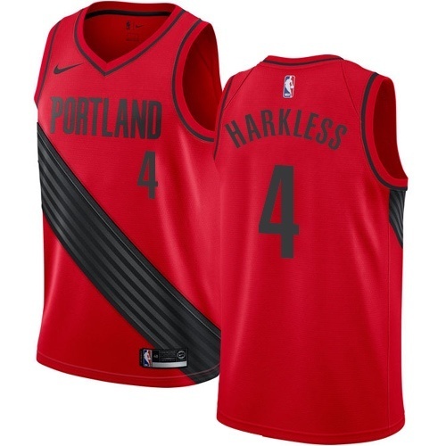 NBA Portland Trail Blazers Red #4 HARKLESS Jersey High Quality Name and Number Print - leoleo123123