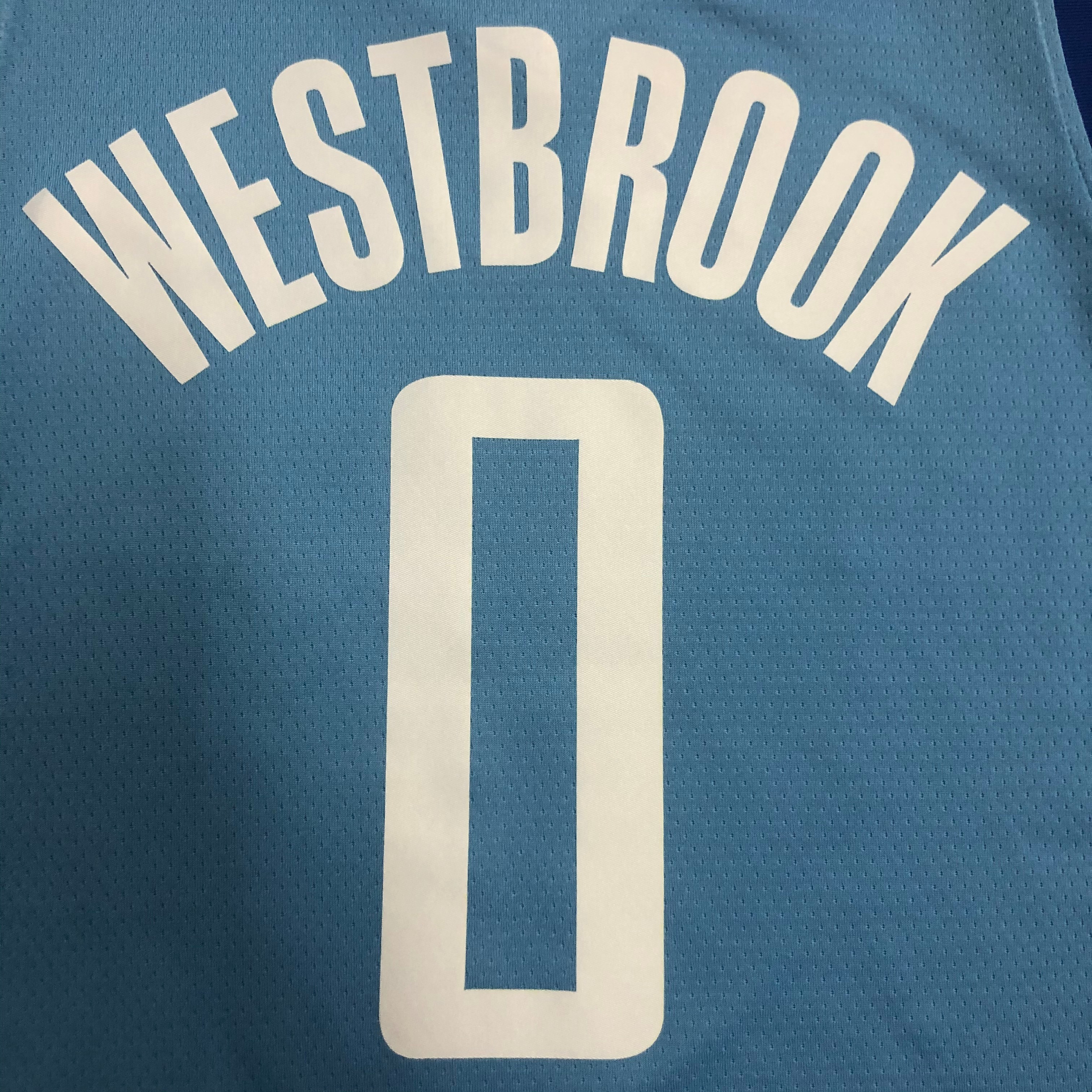 NBA Men Season 2021 Houston Rockets Light Blue City #0 WESTBROOK Jersey High Quality Name and Number Print - leoleo123123