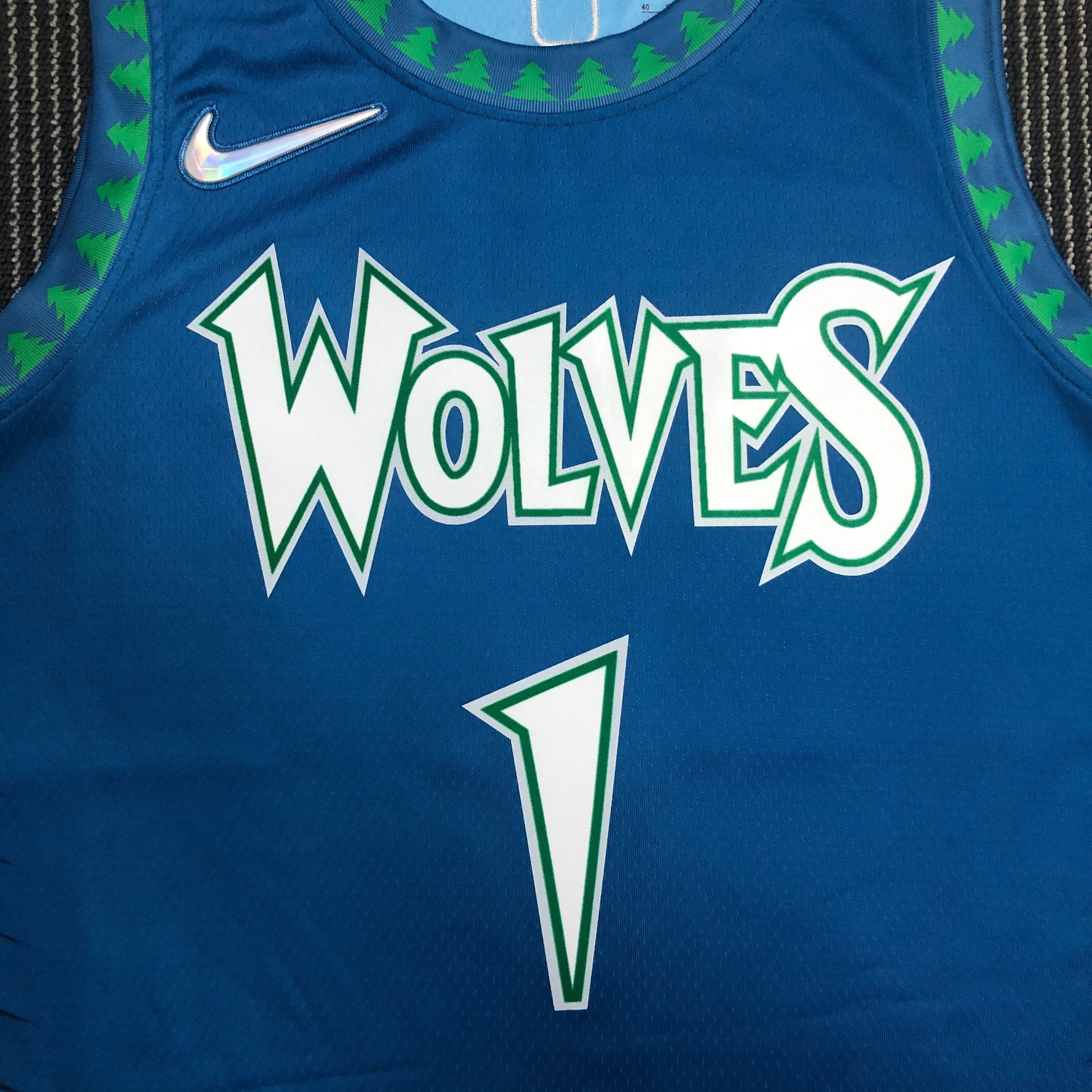 NBA Men 75th Anniversary Minnesota Timberwolves Blue #1 EDWARDS Jersey High Quality Name and Number Print - leoleo123123