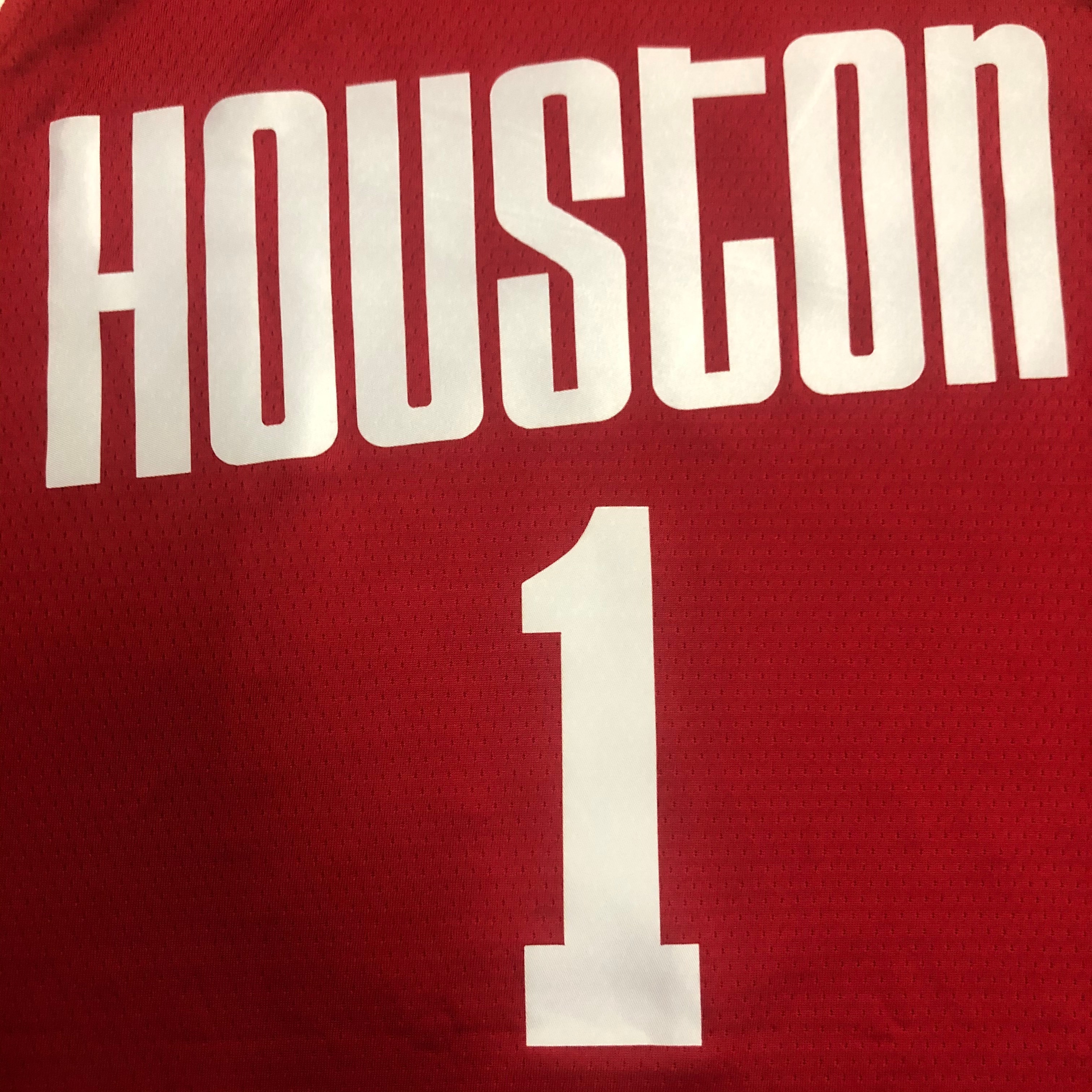 NBA Men Houston Rockets Red with Yellow Lines #1 MCGRADY Jersey High Quality Name and Number Print - leoleo123123