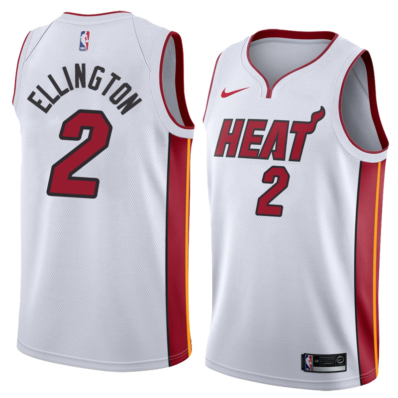 NBA Men Miami Heat White #2 ELLINGTON Jersey High Quality Name and Number Print - leoleo123123