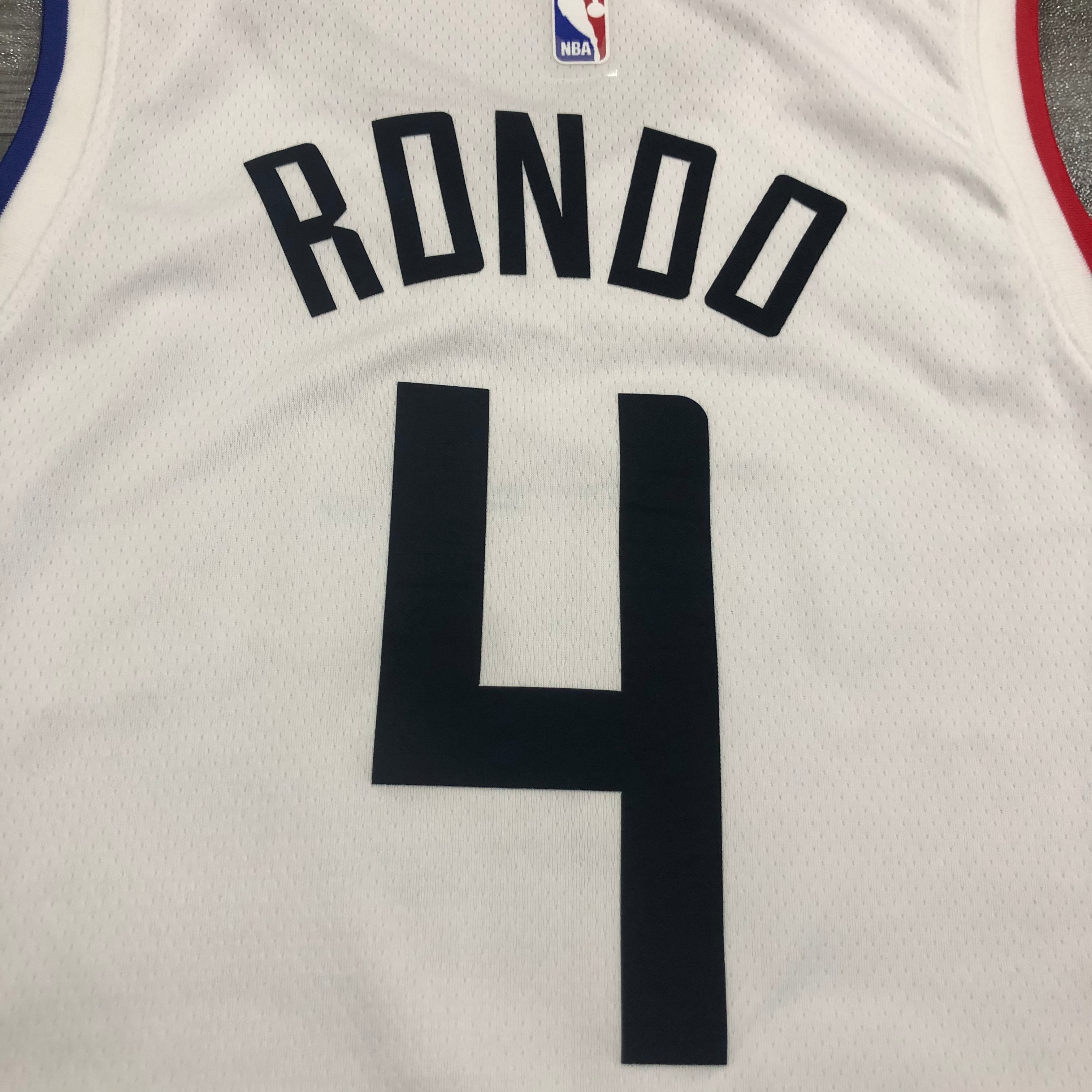 NBA Season 20-21 Men Los Angeles Clippers in Latin White City #4 RONDO Jersey High Quality Name and Number Print - leoleo123123