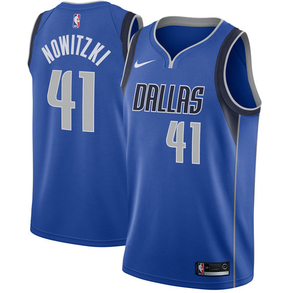 NBA Men Dallas Mavericks Blue #41 NOWITZKI Jersey High Quality Name and Number Print - leoleo123123