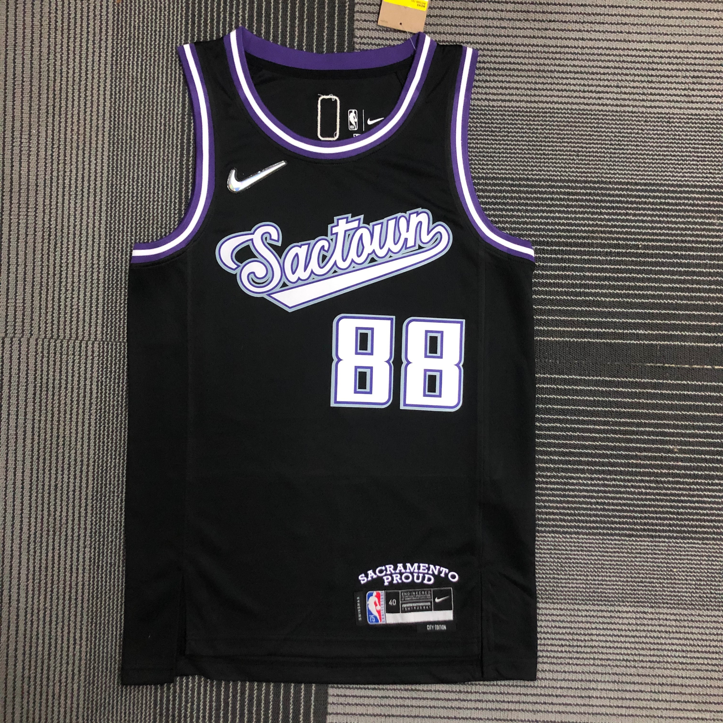 NBA 75th Anniversary Season 2022 Sacramento Kings Black #88 QUETA Jersey High Quality Name and Number Print - leoleo123123
