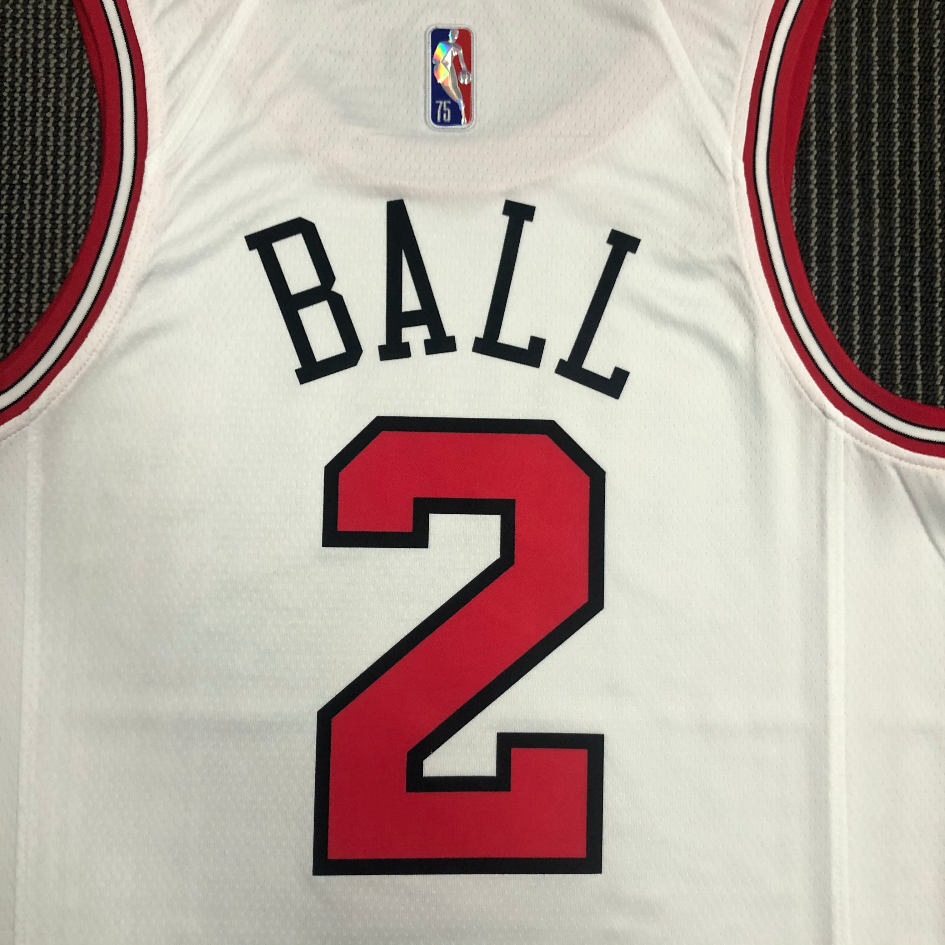 NBA Men 75th Anniversary Chicago Bulls White #2 BALL Jersey High Quality Name and Number Print - leoleo123123
