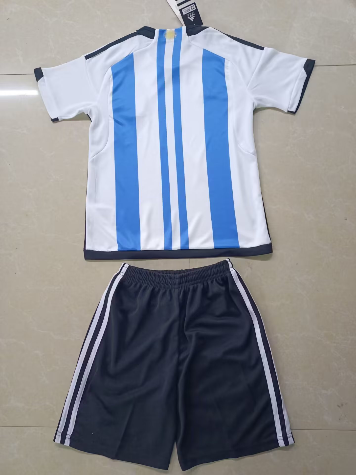 22/23 Argentina Home Kids With 3 Stars - leoleo123123