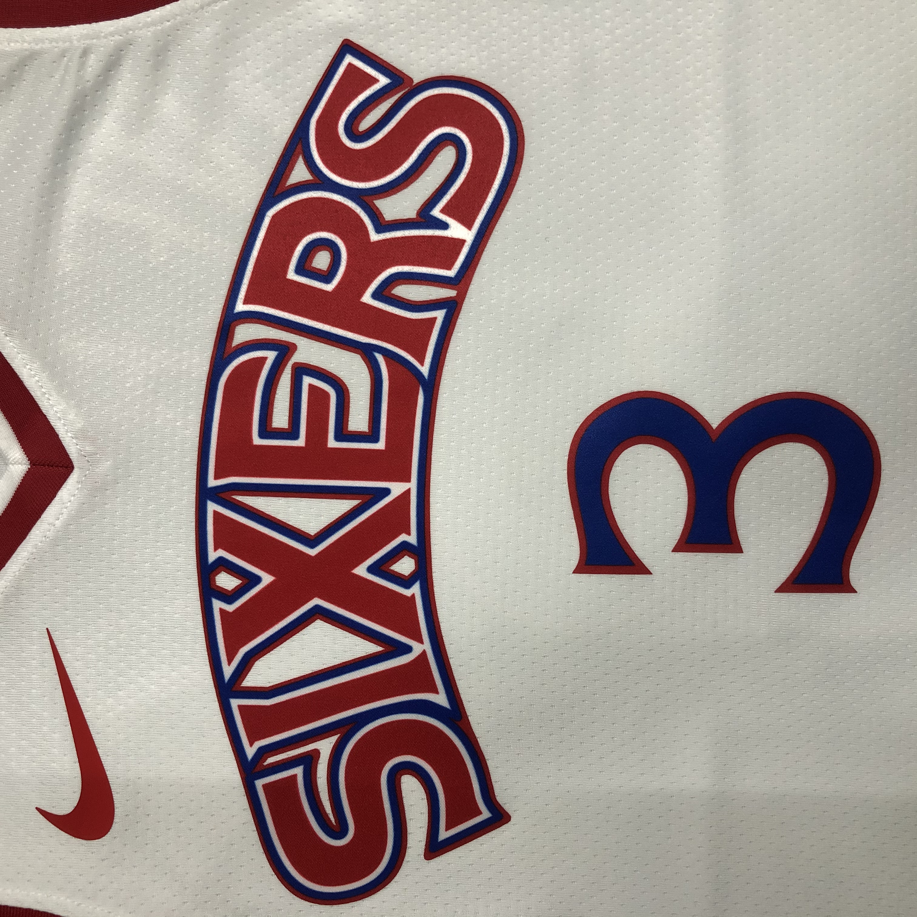 NBA Men Philadelphia 76ers White V-neck #3 IVERSON Jersey High Quality Name and Number Print - leoleo123123