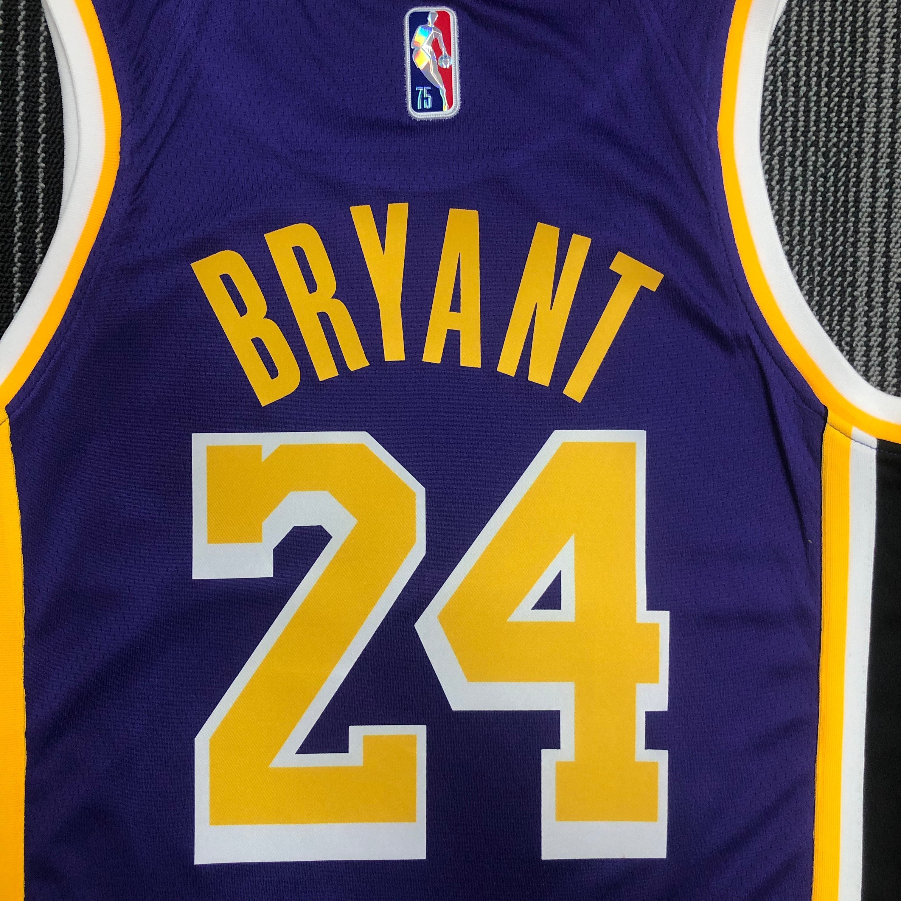NBA Season 2022 75th Anniversary Los Angeles Lakers with Jordan Logo Purple Round Neck #24 BRYANT Jersey High Quality Name and Number Print - leoleo123123