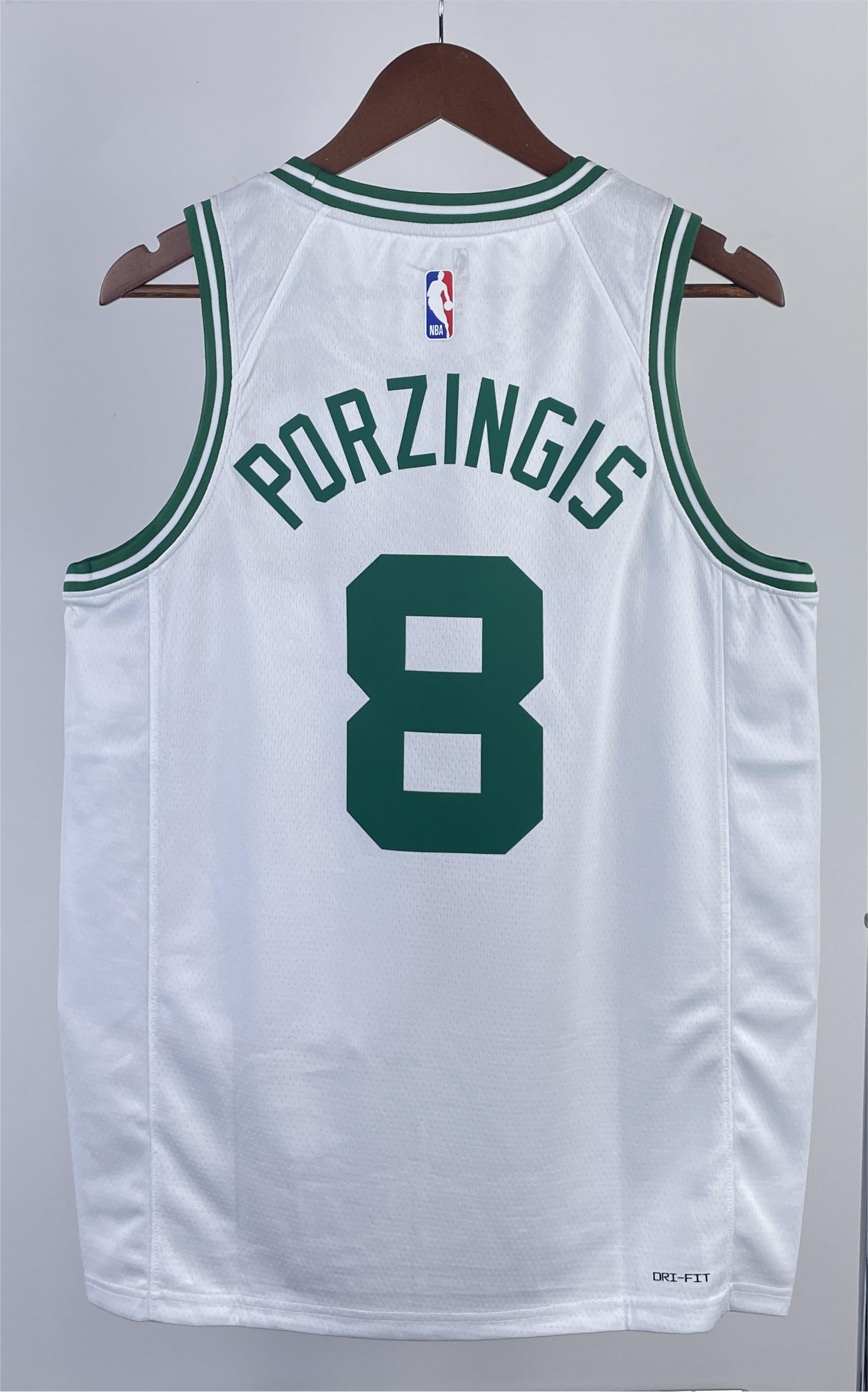 NBA Men Season 2023 Boston Celtics White #8 PORZINGIS Jersey High Quality Name and Number Print - leoleo123123