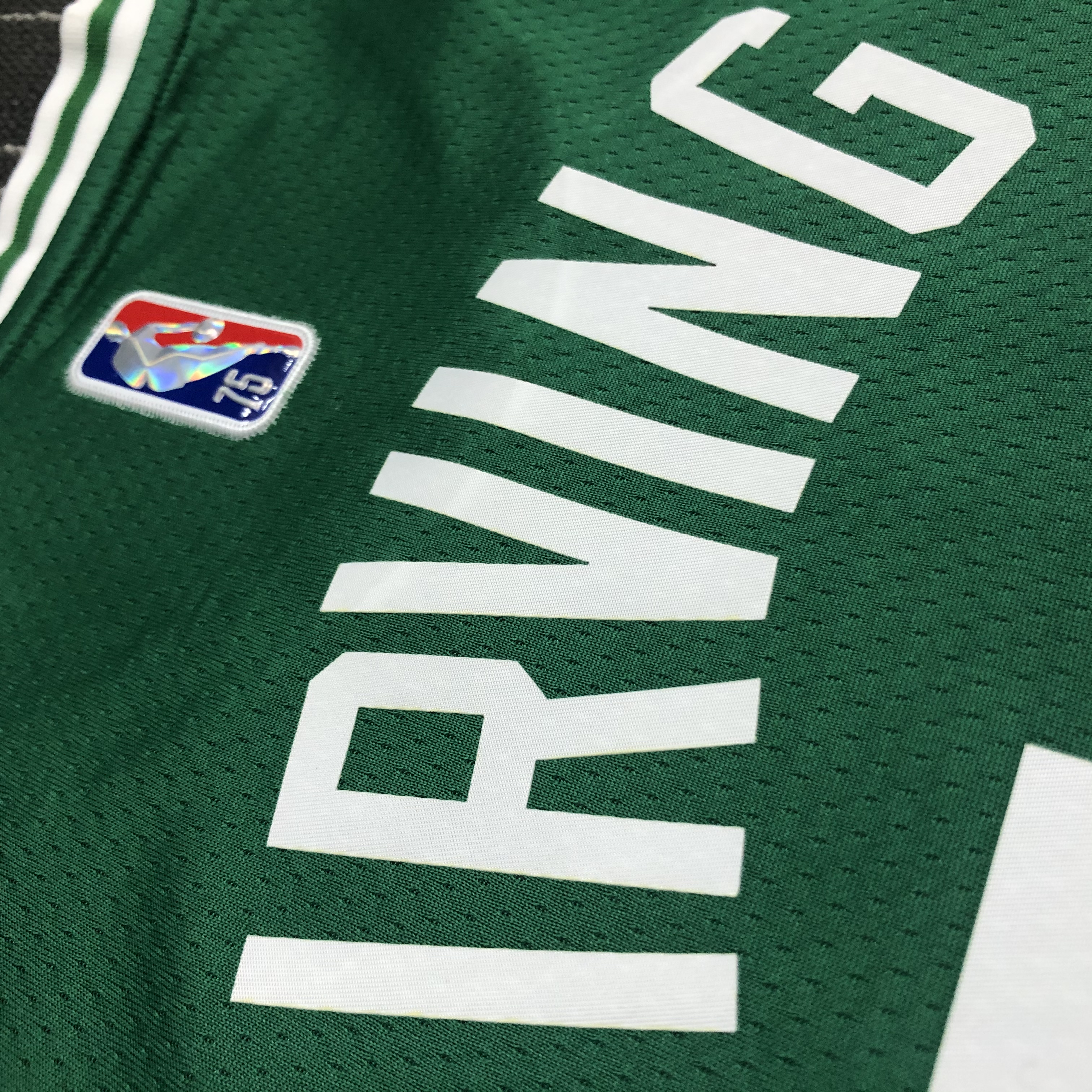 NBA 75th Anniversary Boston Celtics Green #11 IRVING Jersey High Quality Name and Number Print - leoleo123123