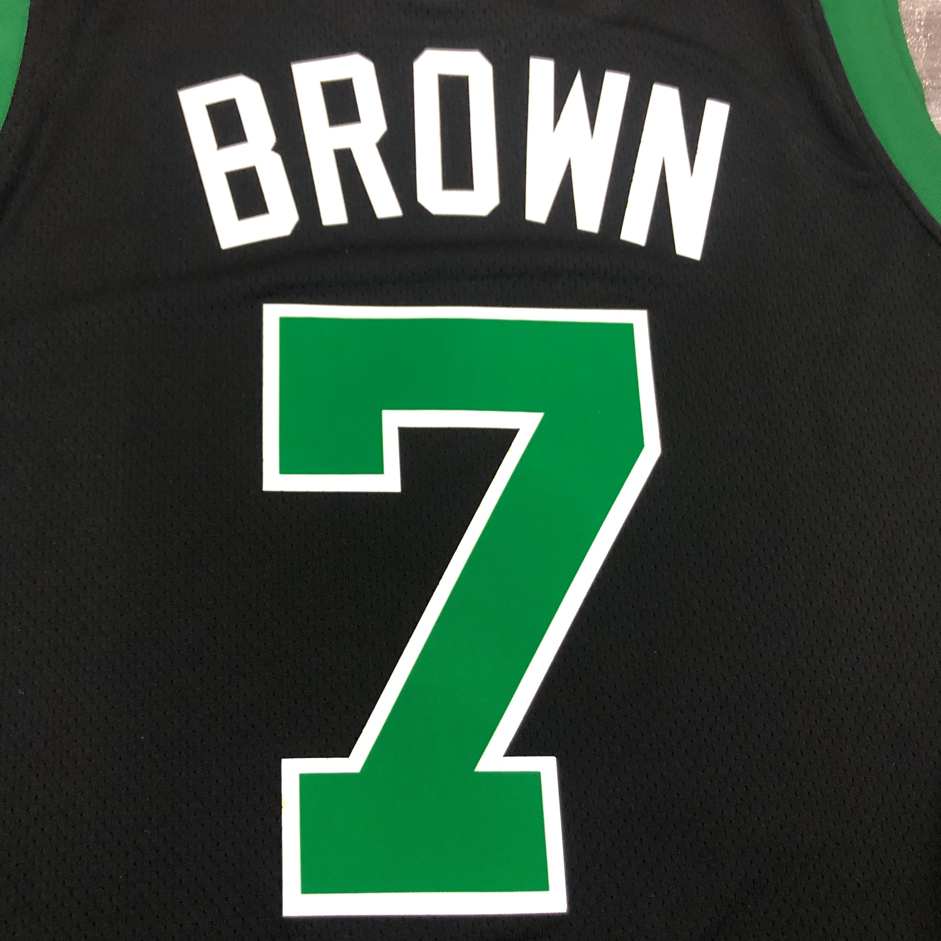 NBA Season 2021 Boston Celtics Black with Green Name #7 BROWN Jersey High Quality Name and Number Print - leoleo123123