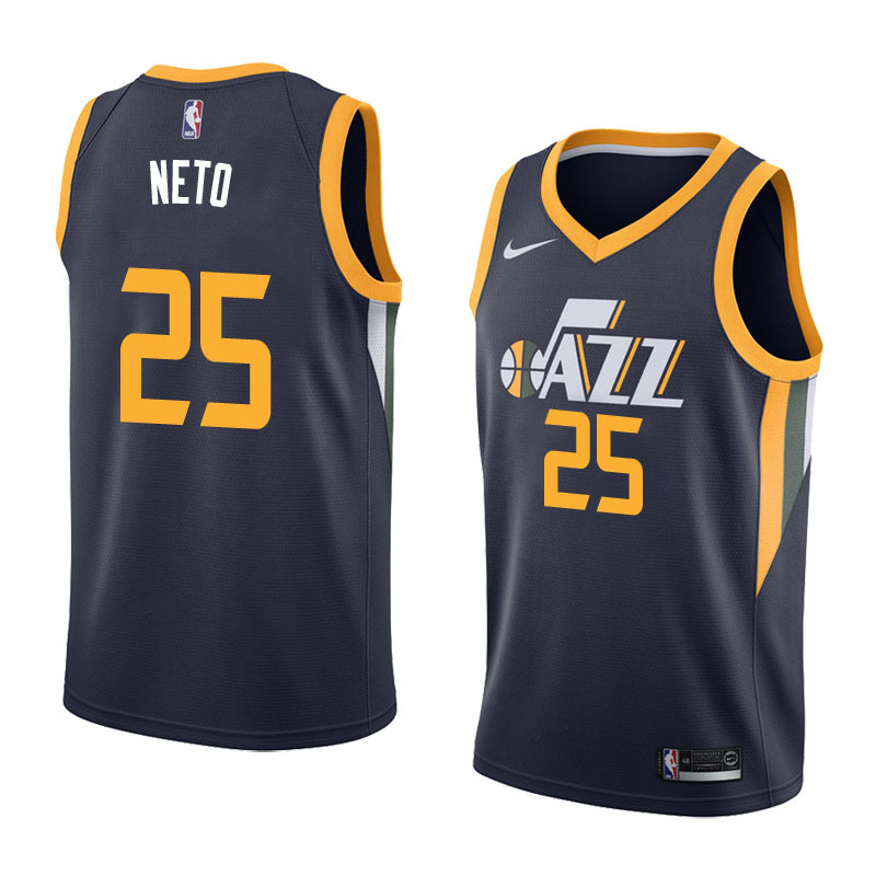 NBA Men Utah Jazz Dark Blue #25 NETO Jersey High Quality Name and Number Print - leoleo123123
