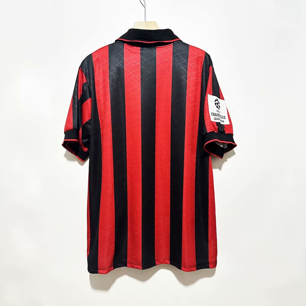93/94 AC Milan Home Retro Jersey With Champions Patch - leoleo123123