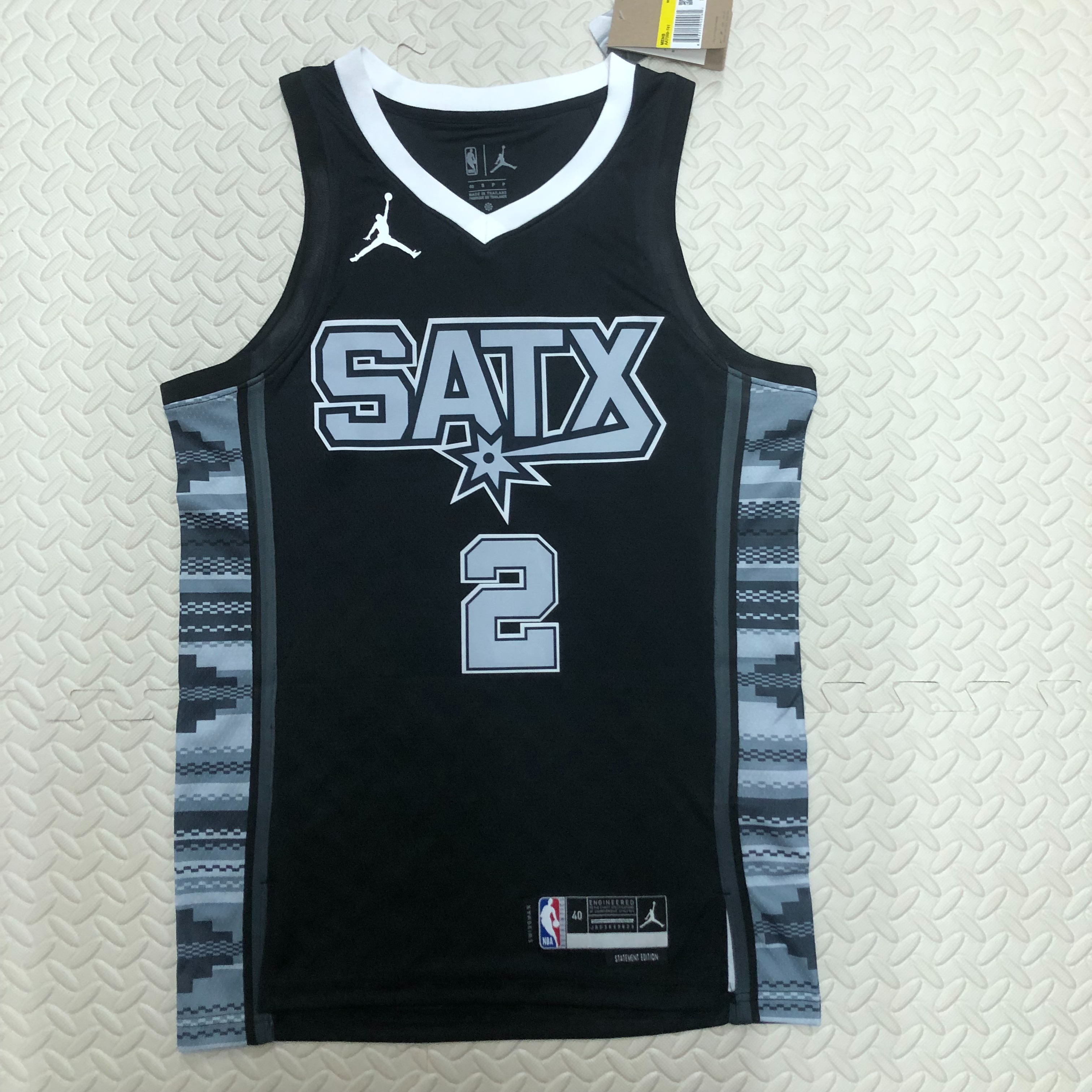NBA Men Season 2023 San Antonio Spurs Black with Jordan Logo #2 LEONARD Jersey High Quality Name and Number Print - leoleo123123