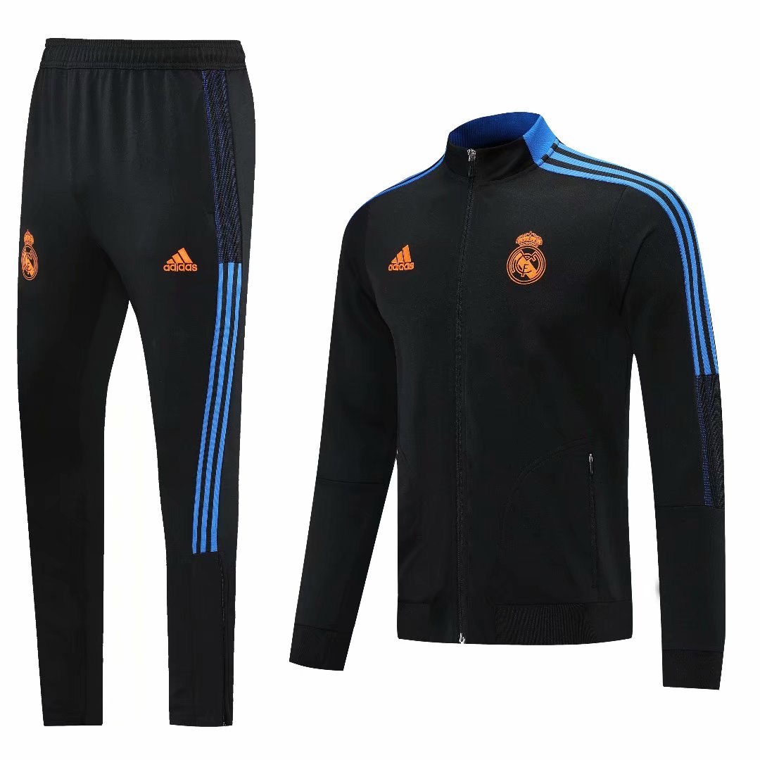21/22 Real Madrid Black Jacket Tracksuit Thai Quality - leoleo123123