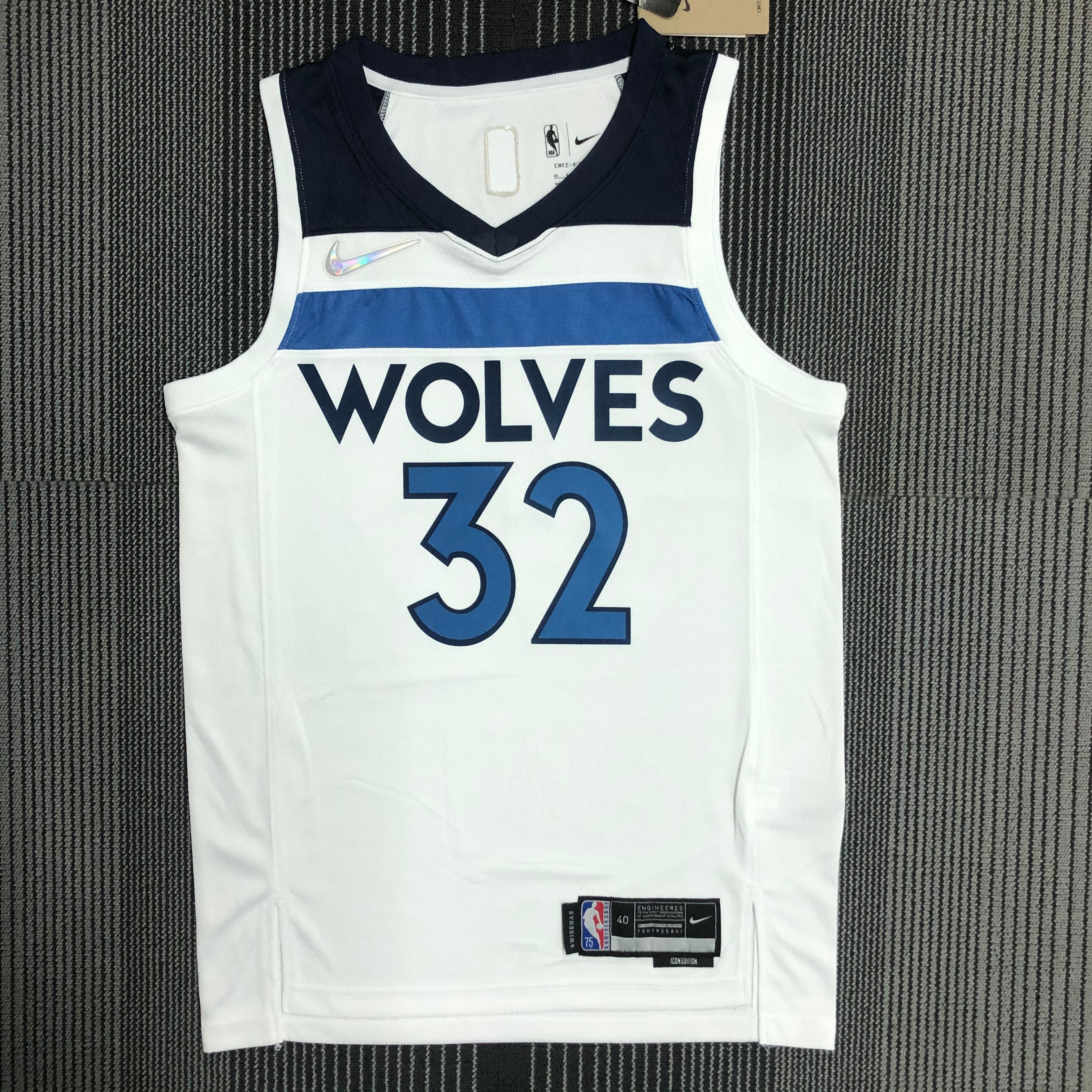 NBA Men 75th Anniversary Minnesota Timberwolves White #32 TOWNS Jersey High Quality Name and Number Print - leoleo123123