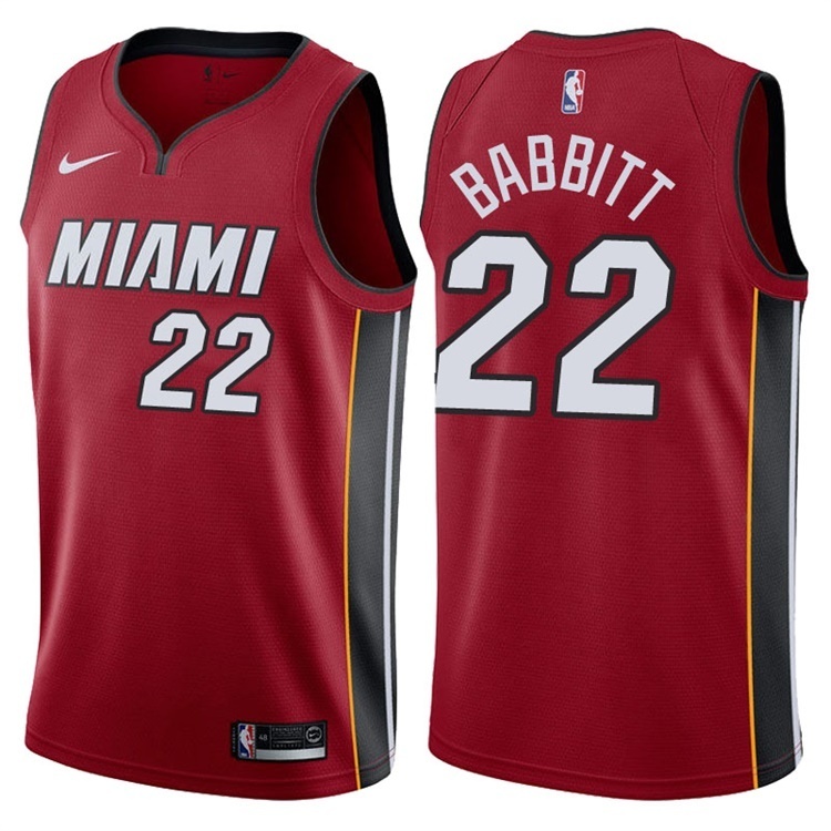 NBA Men Miami Heat Red #22 BABBITT Jersey High Quality Name and Number Print - leoleo123123