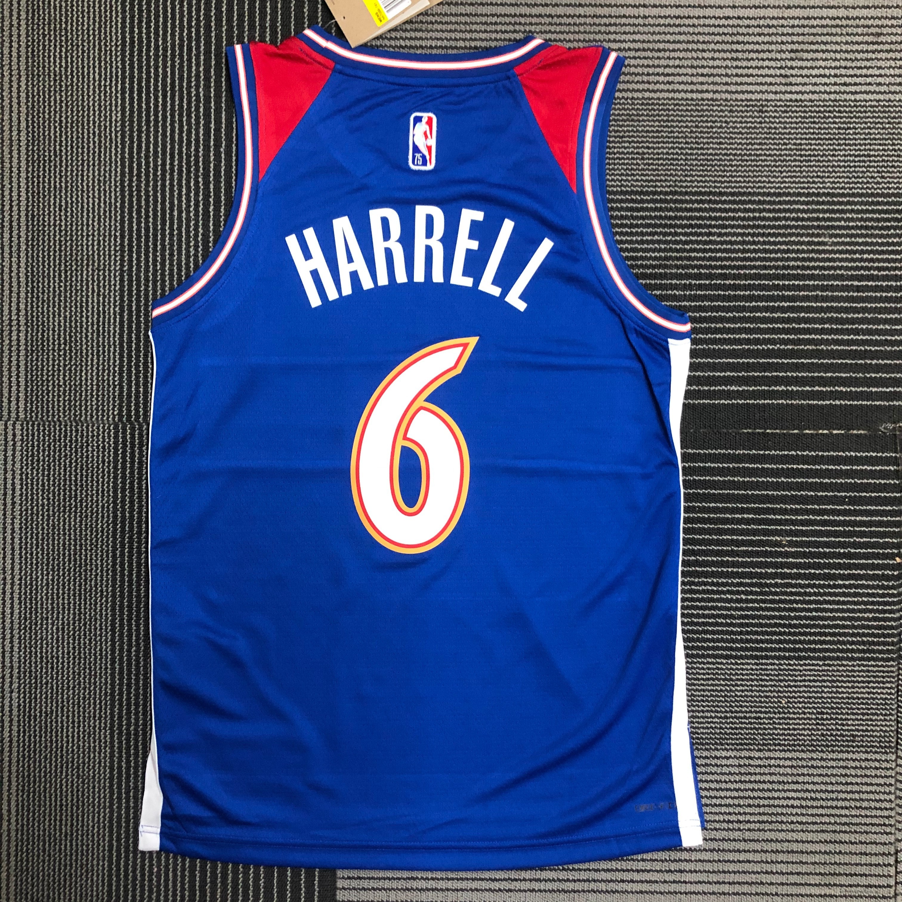 NBA Men 75th Anniversary Season 2022 Washington Wizards Blue #6 HARRELL Jersey High Quality Name and Number Print - leoleo123123