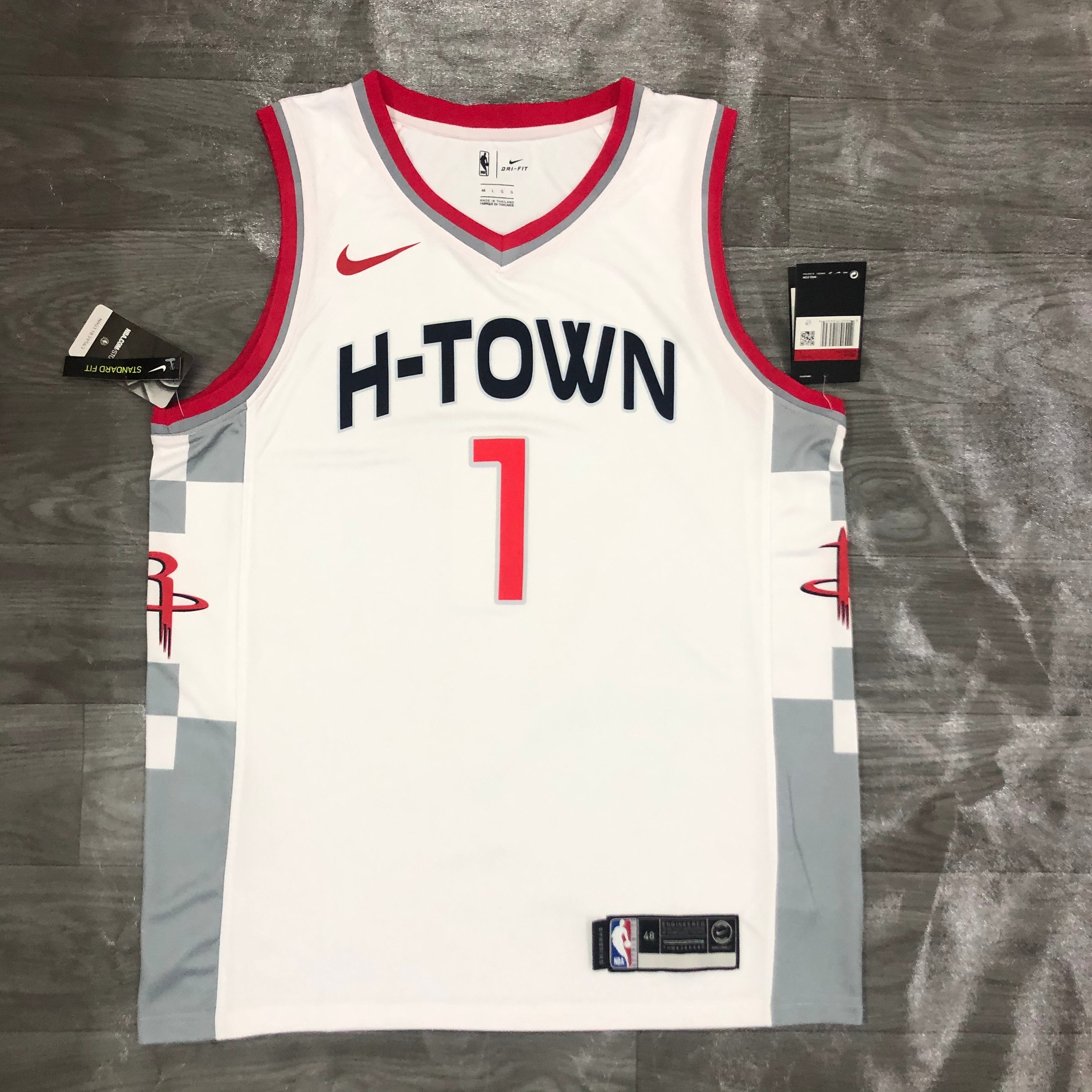 NBA Men Houston Rockets White City #1 WALL Jersey High Quality Name and Number Print - leoleo123123