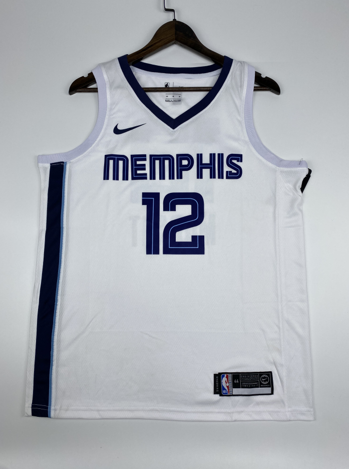 NBA Men Memphis Grizzlies White #12 MORANT Jersey High Quality Name and Number Print - leoleo123123