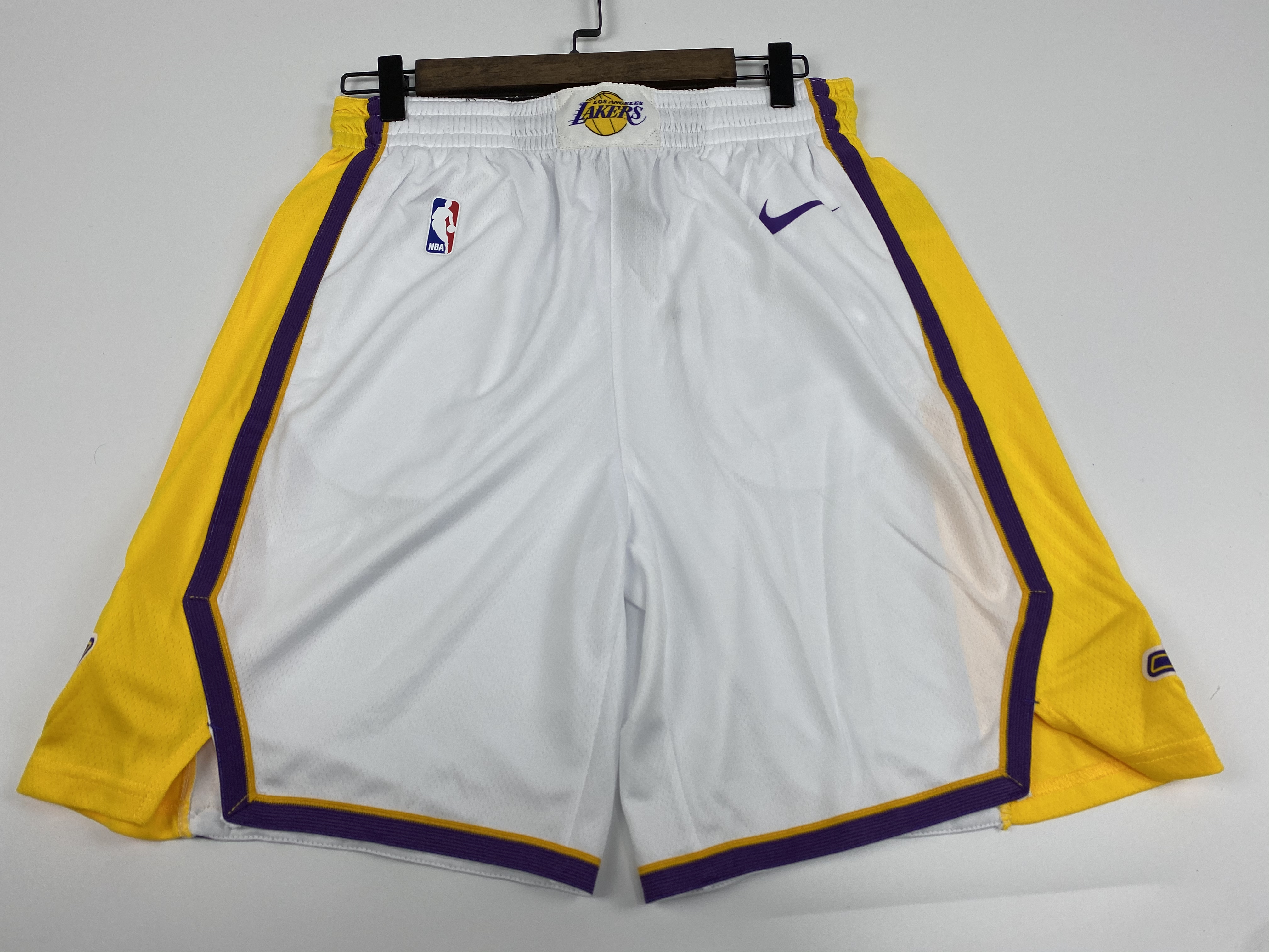 NBA Men Los Angeles Lakers White Pant Short High Quality Name and Number Print - leoleo123123