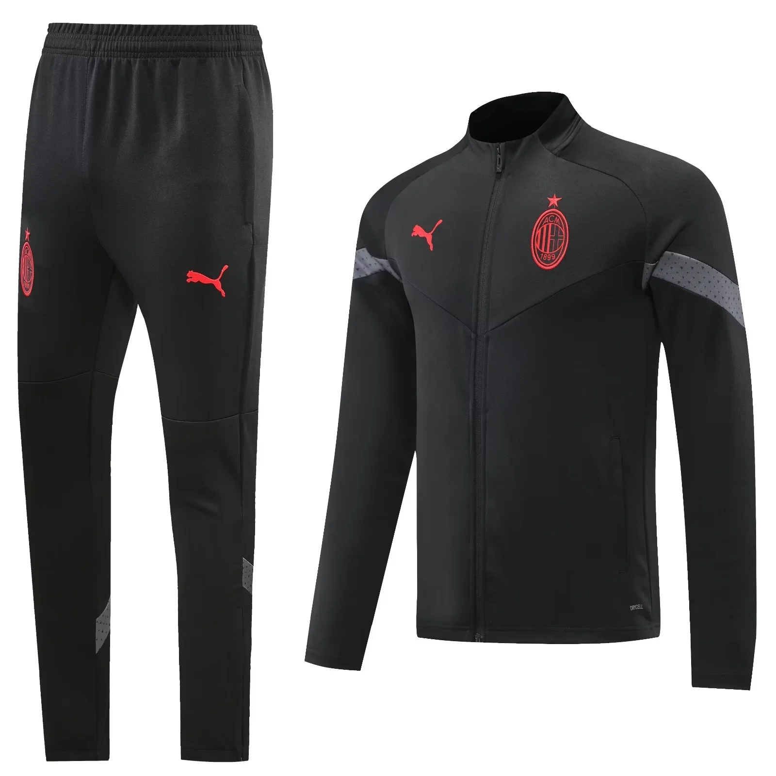 22-23 Ac Milan Dark Grey Jacket Tracksuit Thai Quality - leoleo123123