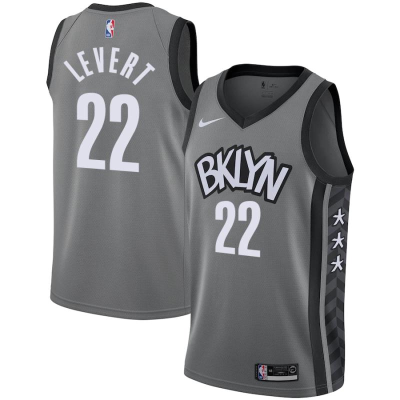 NBA Men New Brooklyn Nets Grey City #22 LEVERT Jersey High Quality Name and Number Print - leoleo123123