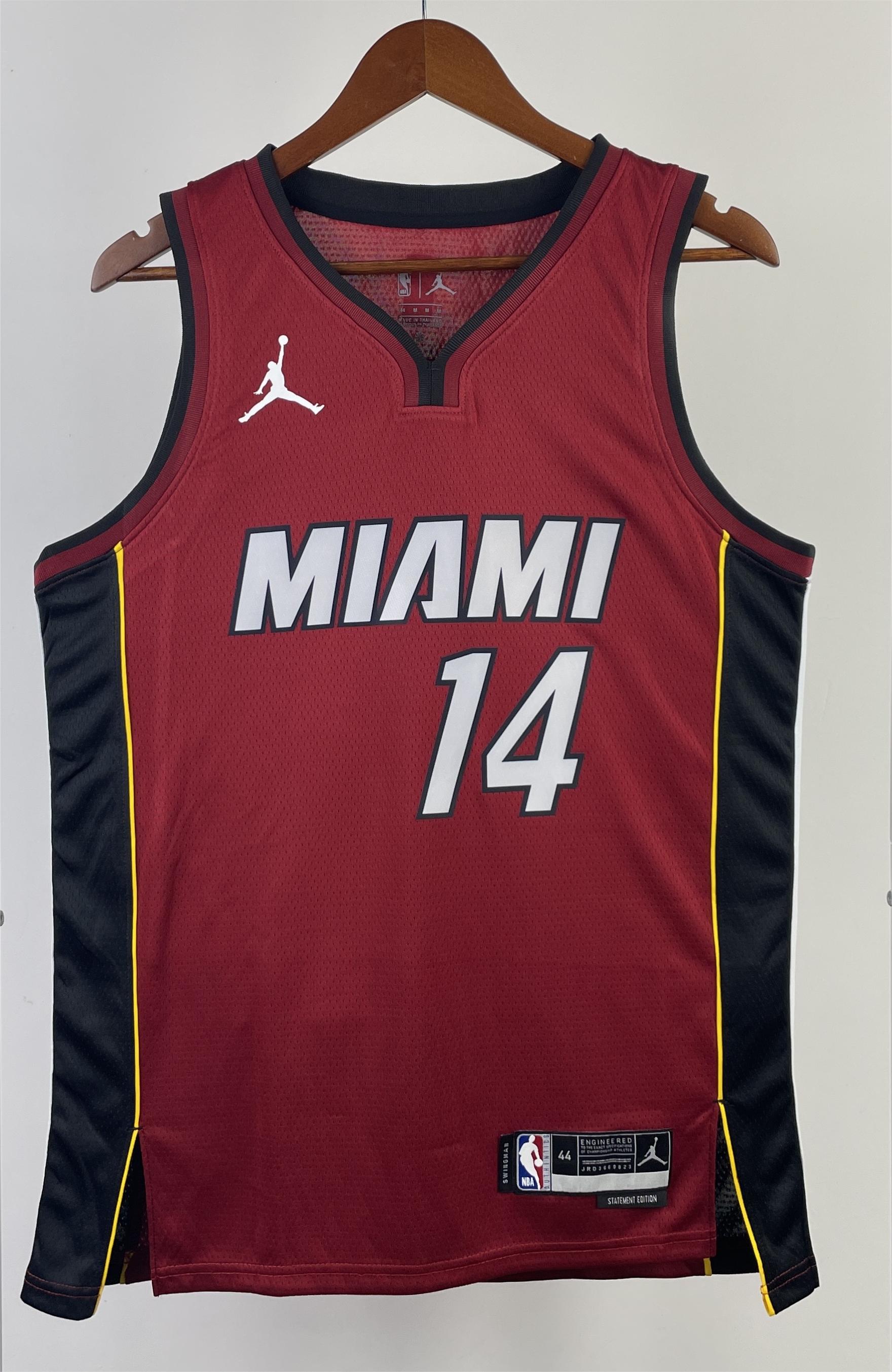 NBA Men Season 2023 Miami Heat Red #14 HERRO Jersey High Quality Name and Number Print - leoleo123123