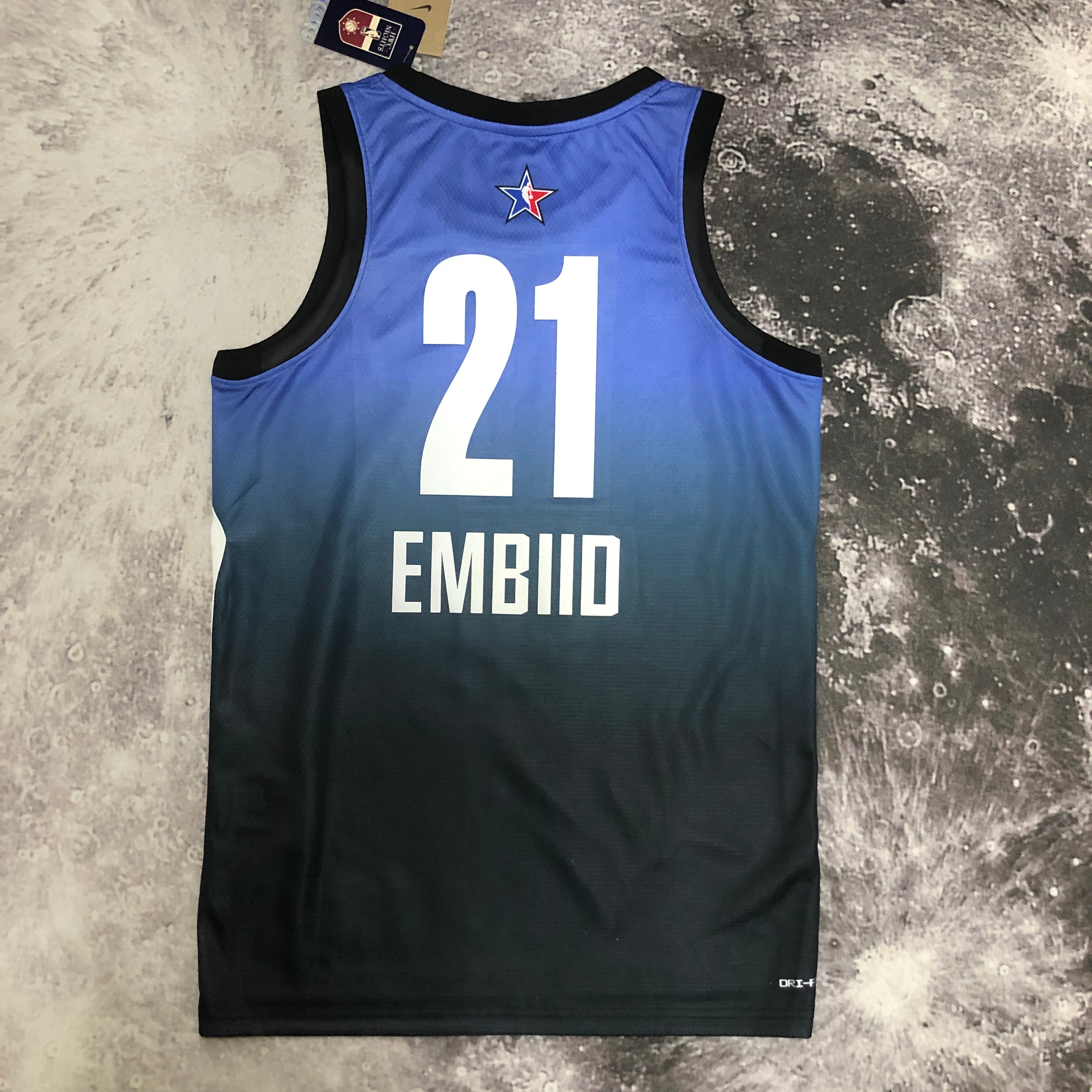 NBA Men All Stars 2023 Philadelphia 76ers Blue #21 EMBIID Jersey High Quality Name and Number Print - leoleo123123