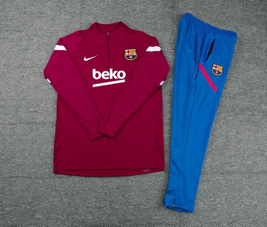 21/22 Barcelona Jujube Red Sweater Tracksuit Thai Quality - leoleo123123