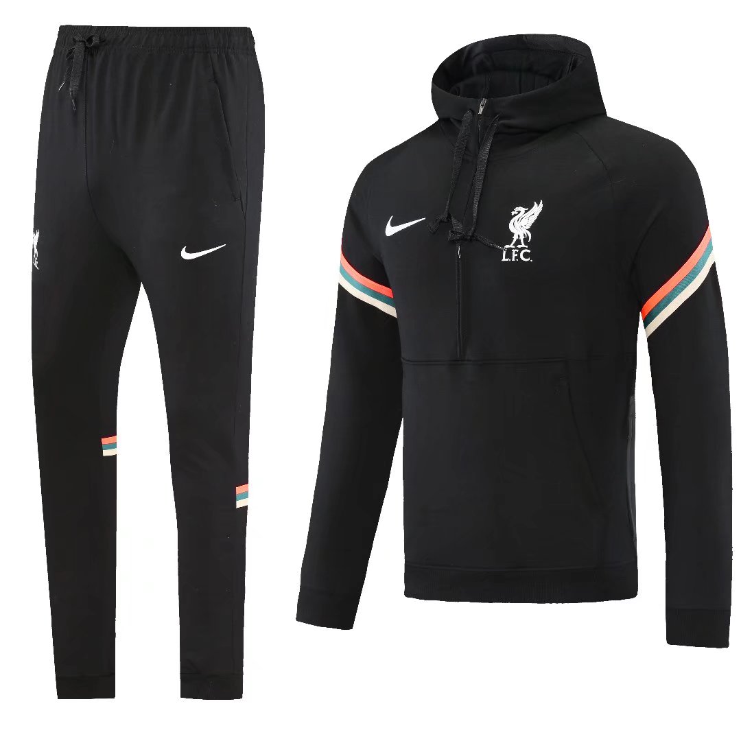 21/22 Liverpool Black Jacket Tracksuit with Cap Thai Quality - leoleo123123