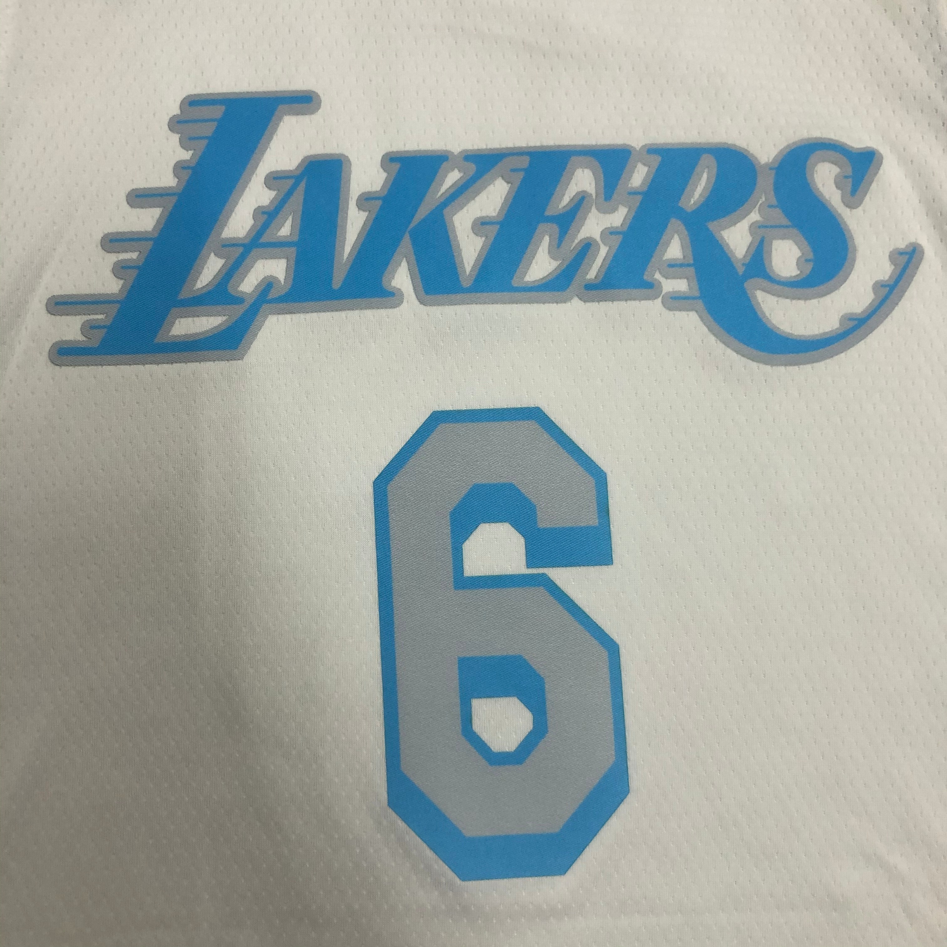 NBA Season 2021 Los Angeles Lakers White Retro #6 JAMES Round Neck Jersey High Quality Name and Number Print - leoleo123123