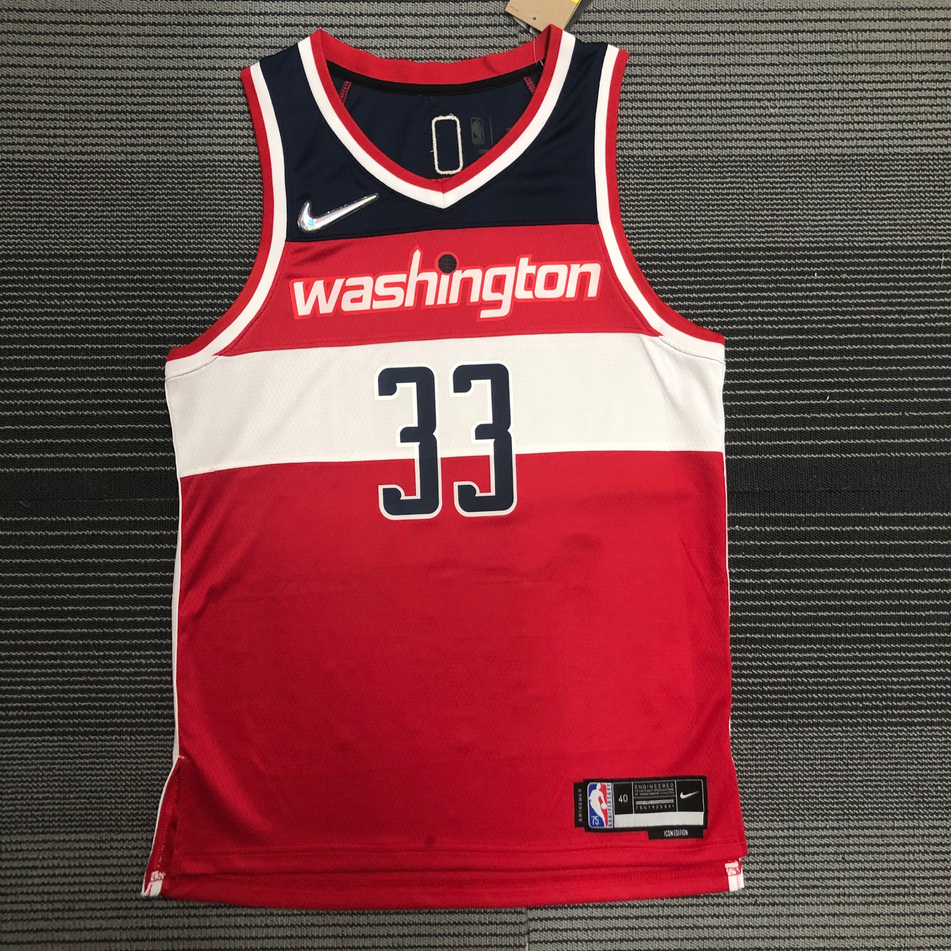 NBA 75th Anniversary Men Washington Wizards Red #33 KUZMA Jersey High Quality Name and Number Print - leoleo123123