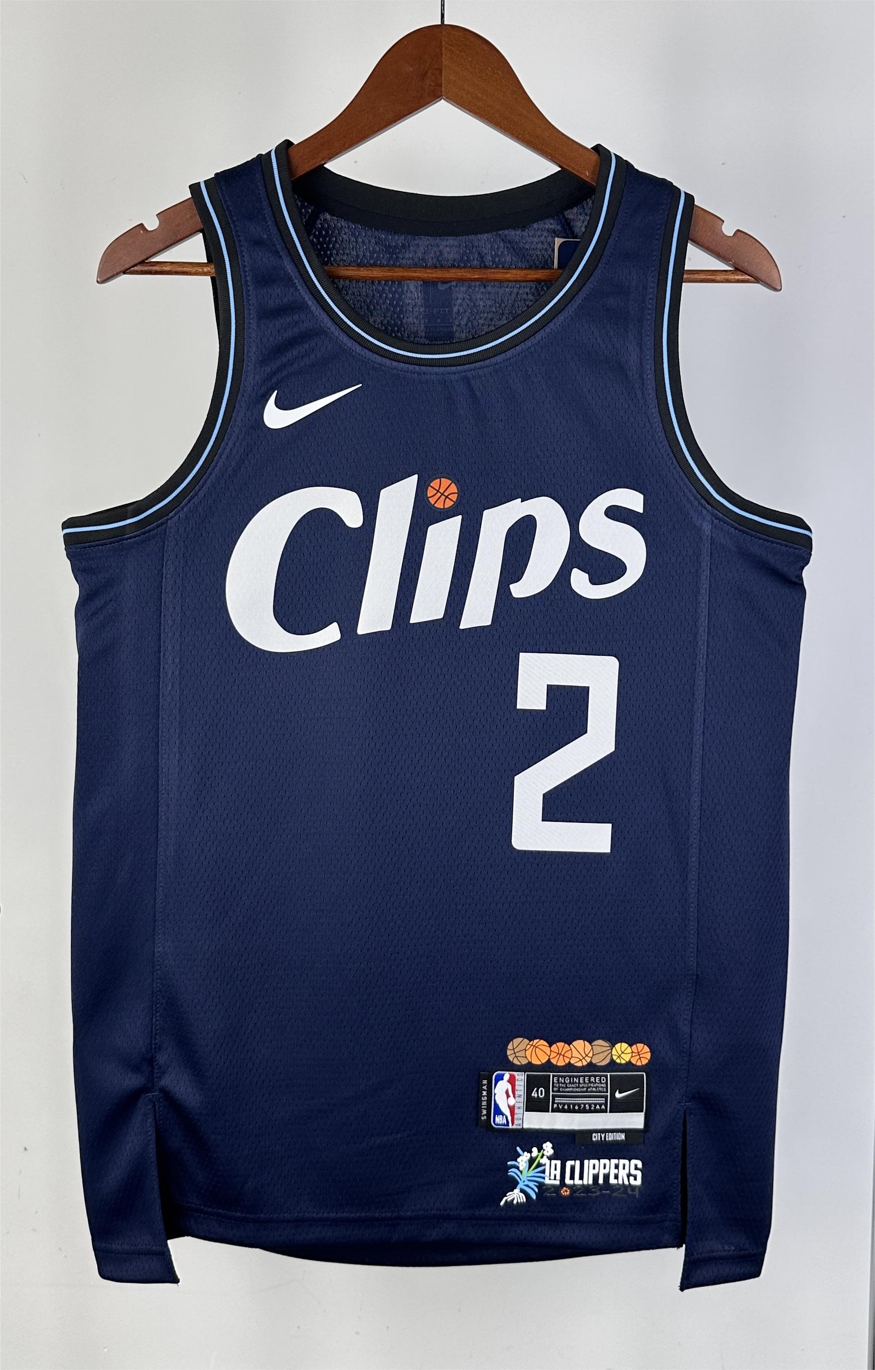 NBA Season 2024 Men Los Angeles Clippers Navy #2 LEONARD Jersey High Quality Name and Number Print - leoleo123123