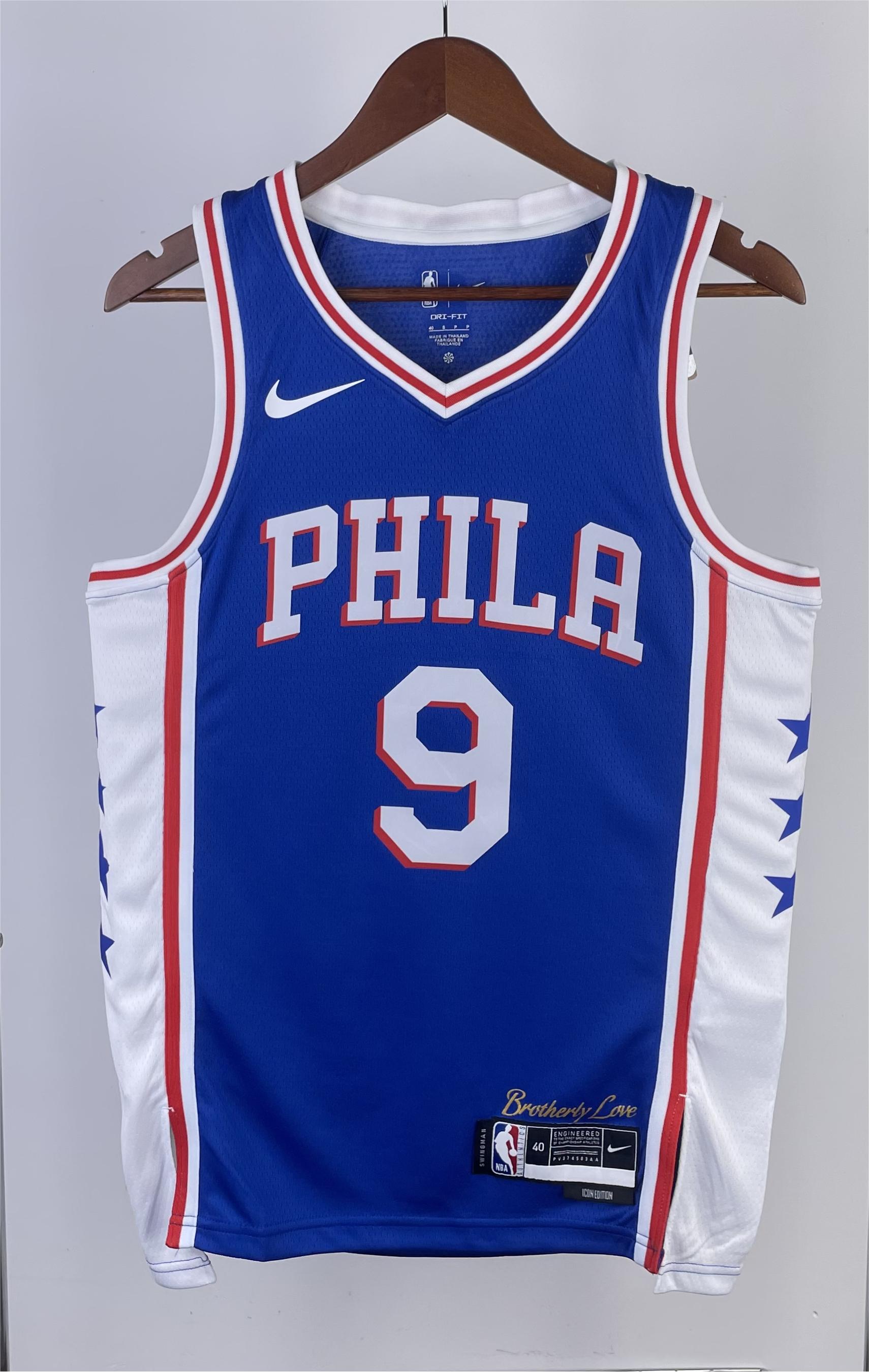 NBA Men 2023 Philadelphia 76ers Blue #9 OUBRE JR. Swingman Jersey - leoleo123123