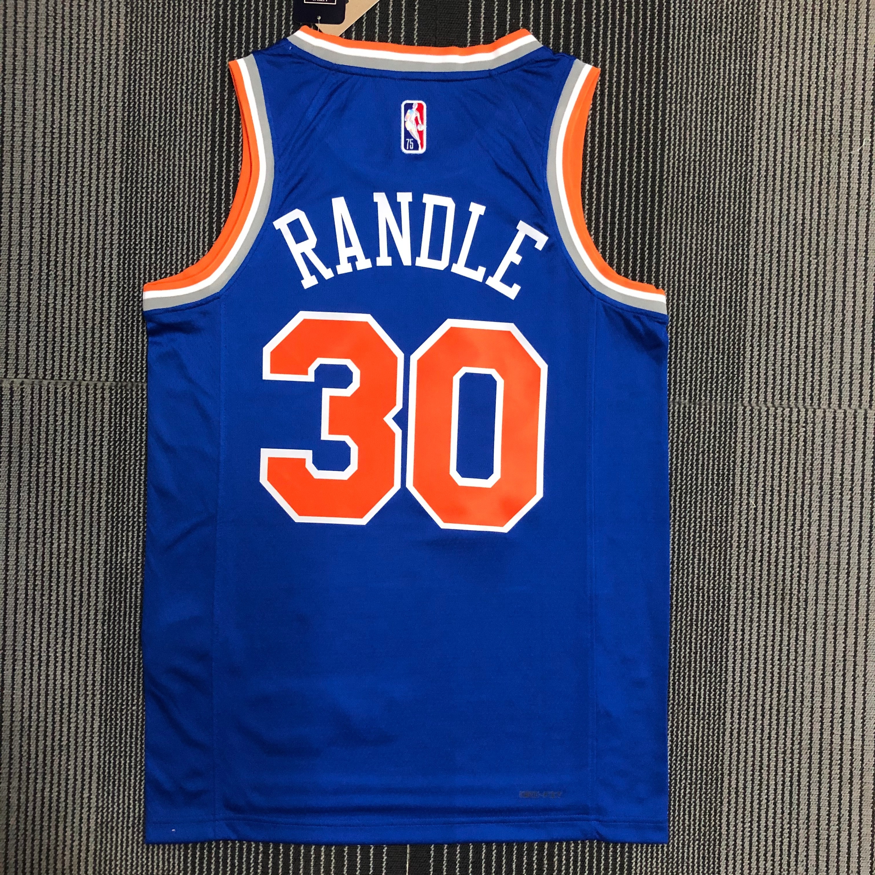 NBA Men 75th Anniversary New York Knicks Blue #30 RANDLE Jersey High Quality Name and Number Print - leoleo123123