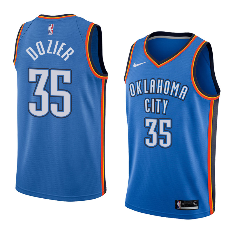 NBA Men Oklahoma City Thunder Blue #35 DOZIER Jersey High Quality Name and Number Print - leoleo123123