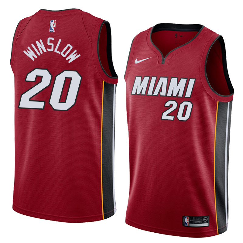 NBA Men Miami Heat Red #20 WINSLOW Jersey High Quality Name and Number Print - leoleo123123